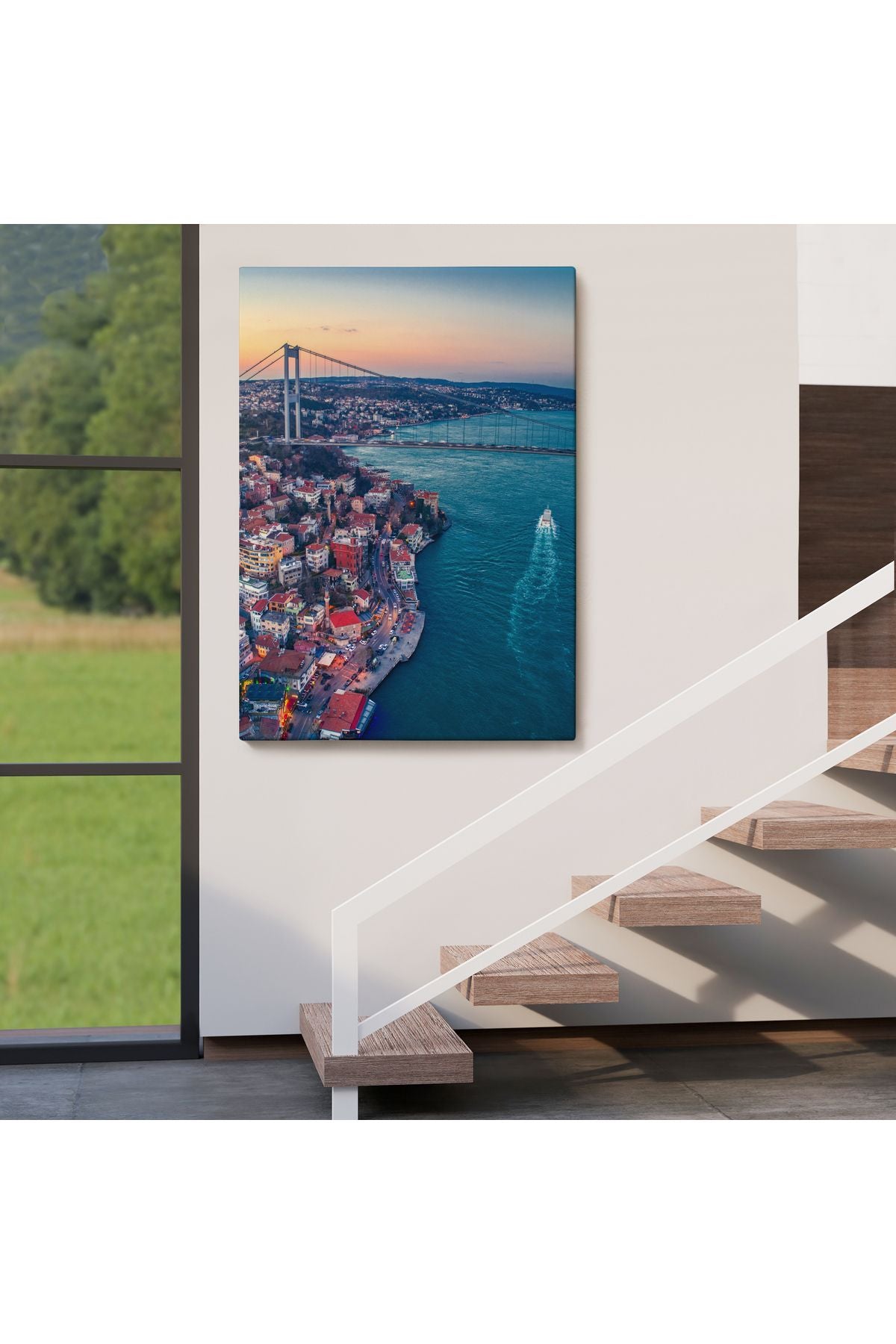 Boğaziçi Kuş Bakışı Dekoratif Kanvas Tablo-5971