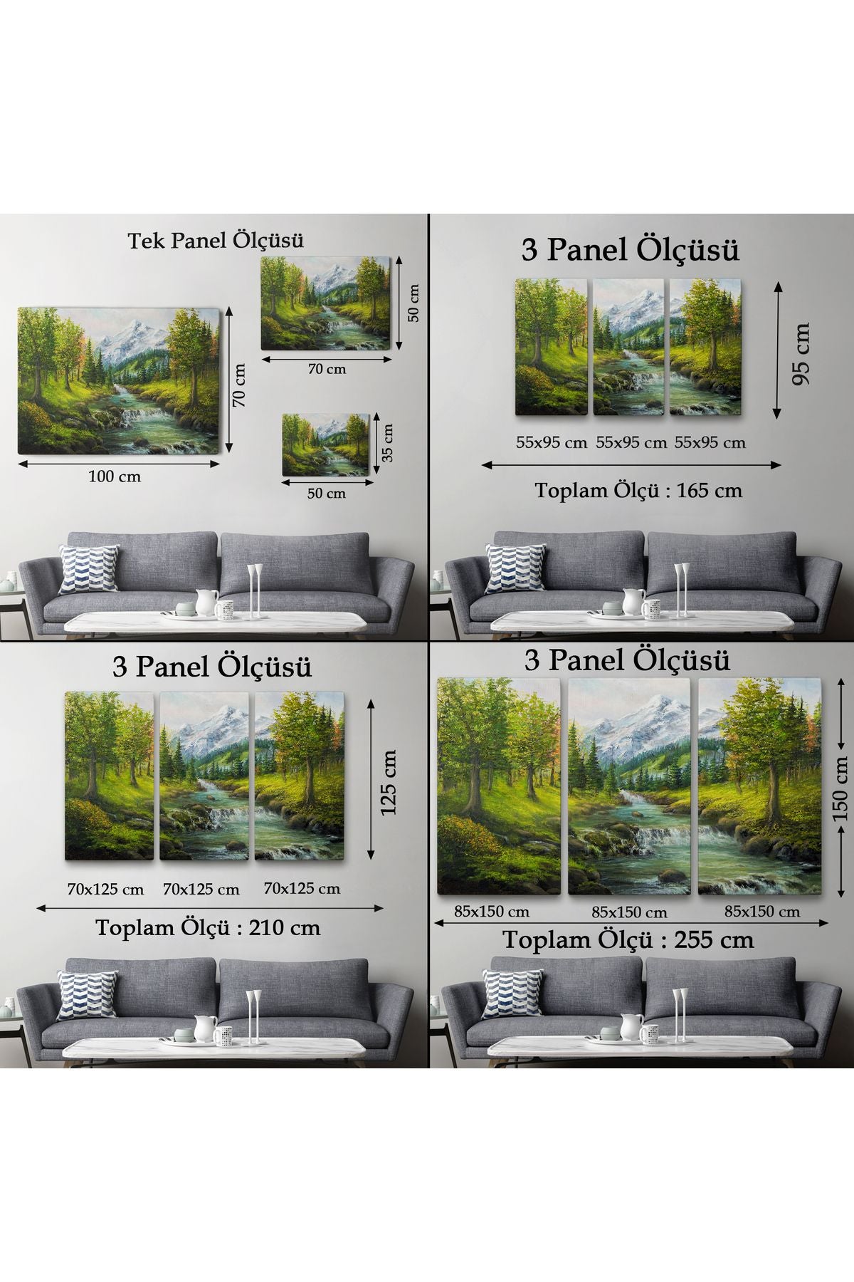 Karlı Dağlar ve İlk bahar Manzarası Duvar Tablosu-3527