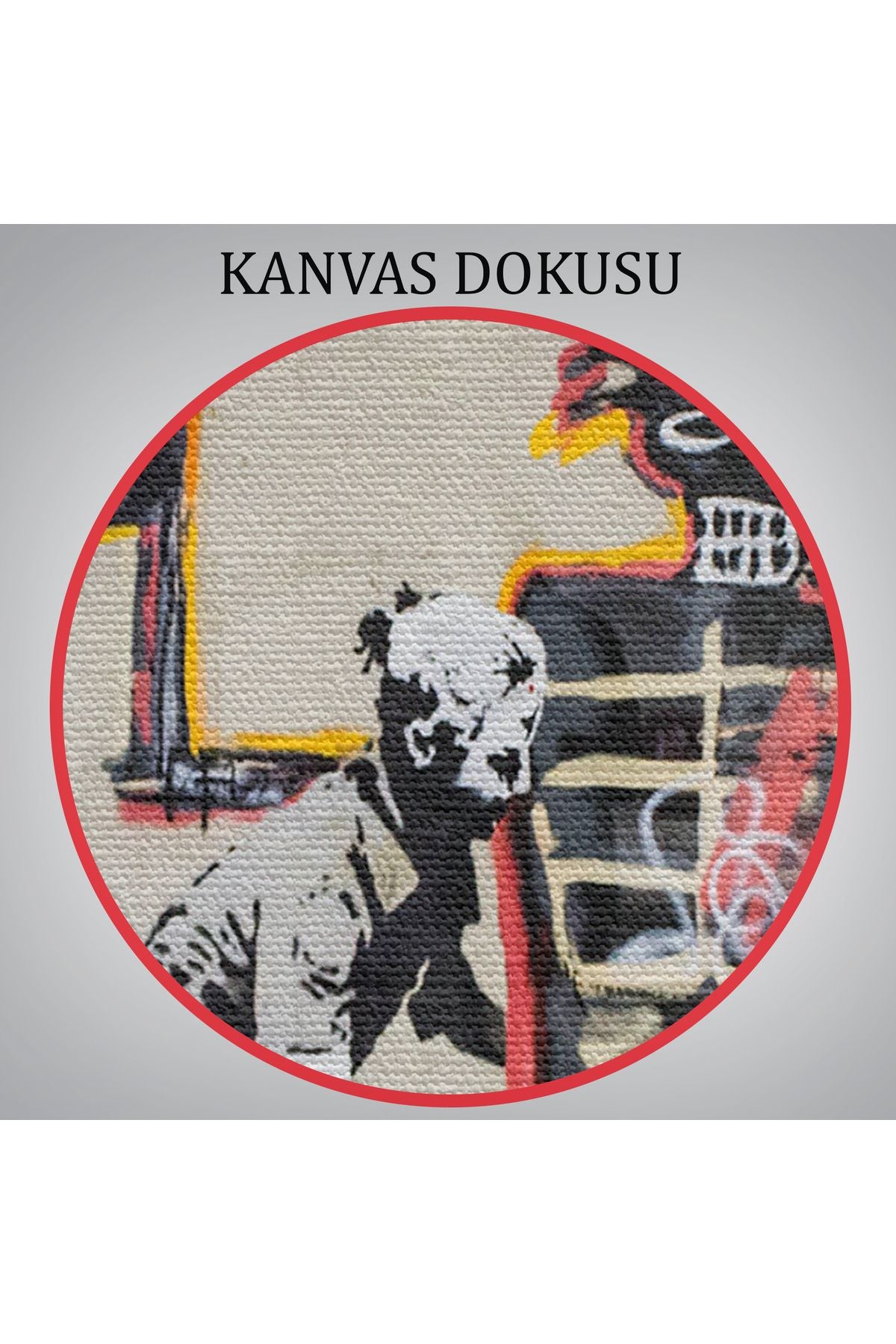 Bansky Grafitiyi Arayan Polisler Kanvas Tablo-5018
