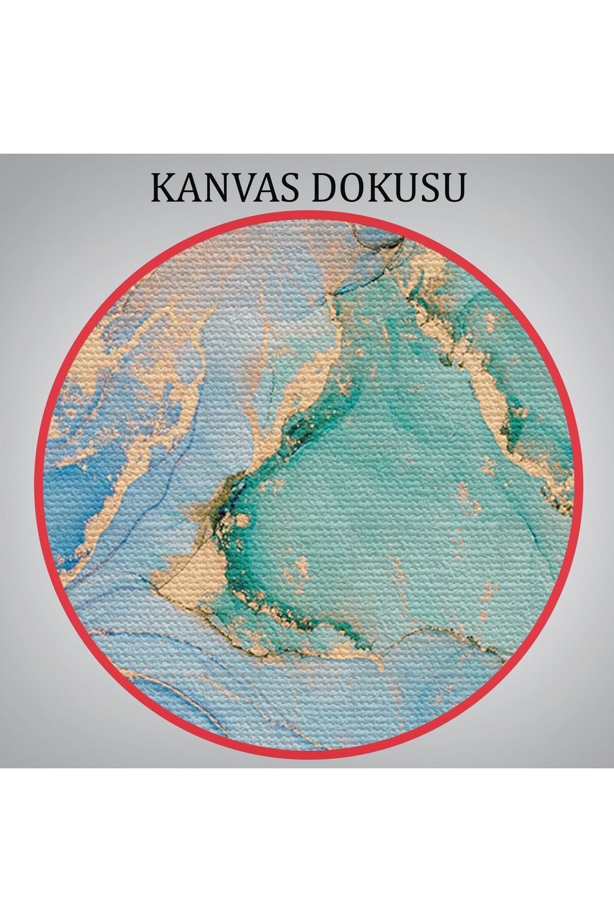 Mürekkep ve Alkol Elementleri ile Mermer Deseni Verilmiş Kanvas Tablo-5050