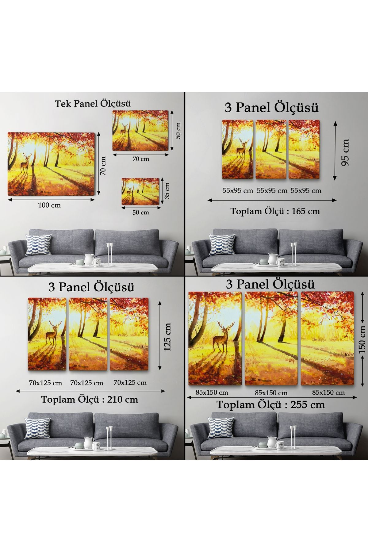 Baharda Ormanda Bir Geyik Yağlıboya Görünüm Kanvas Tablo-3745