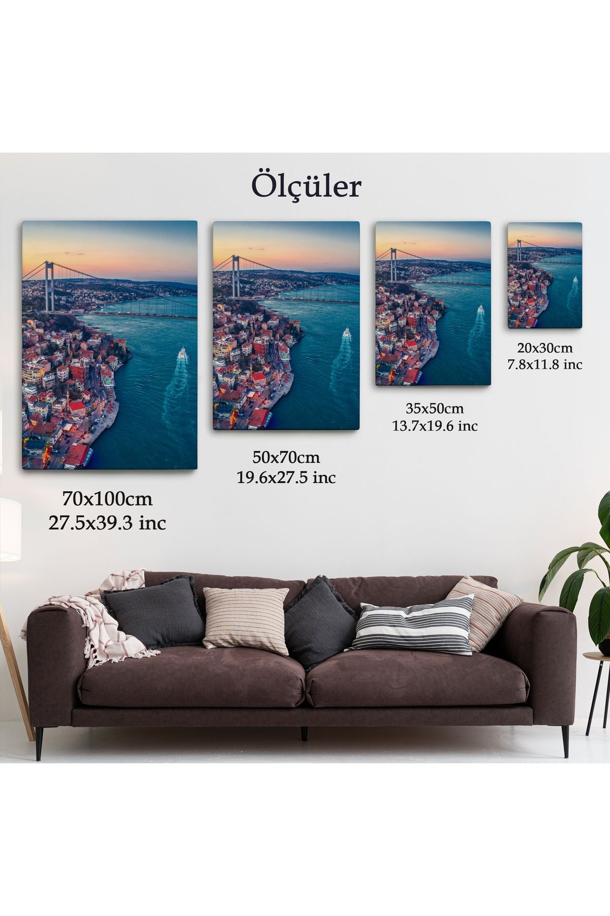 Boğaziçi Kuş Bakışı Dekoratif Kanvas Tablo-5971