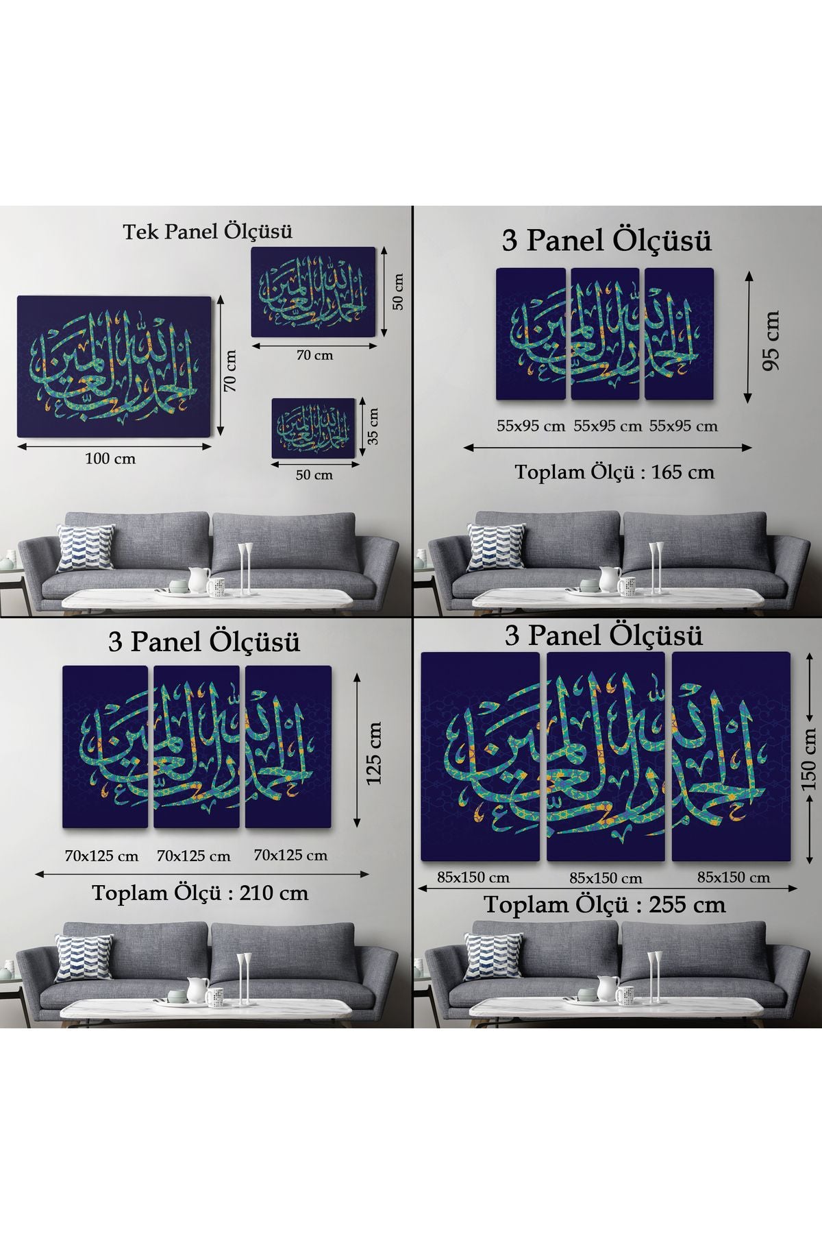 Allaha Şükürler Olsun, Yazılı Dekoratif Kanvas Tablo-3311