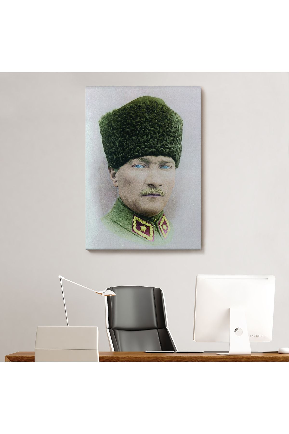 Atatürk Portre Tablosu Mustafa Kemal Atatürk Dikdörtgen Dekoratif Kanvas Tablo-CF-56