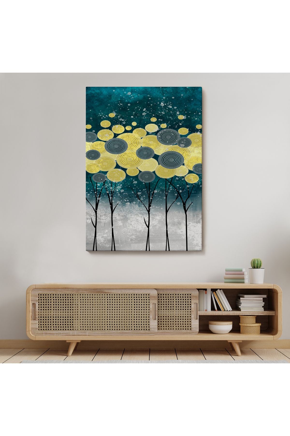 Gece Görünümlü Kanvas Tablo, Altın Renkli Çağdaş Modern Kanvas Tablo-4972