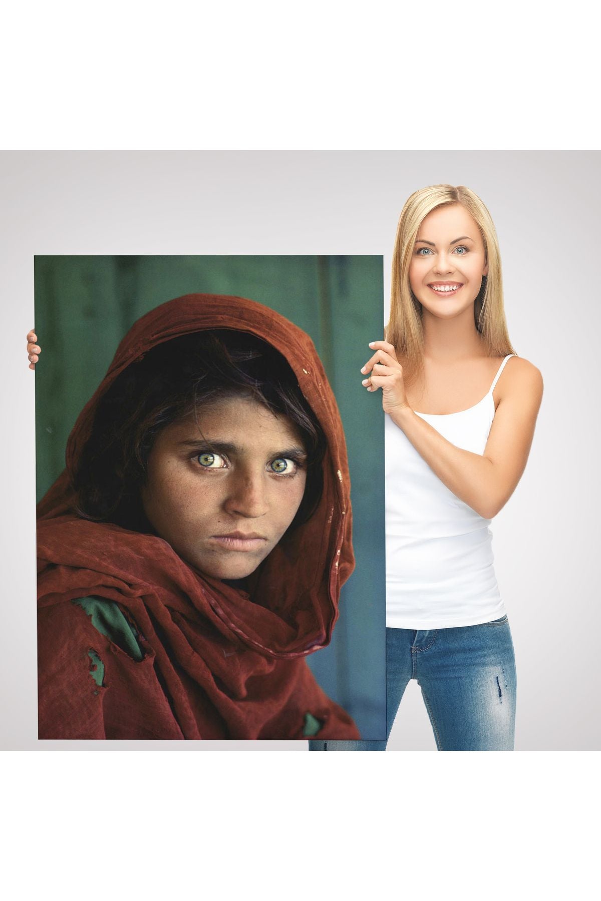 Afgan Kızı Ünlü Fotoğrafçı Steve Mccurry National Geographic Kanvas Tablo-5217