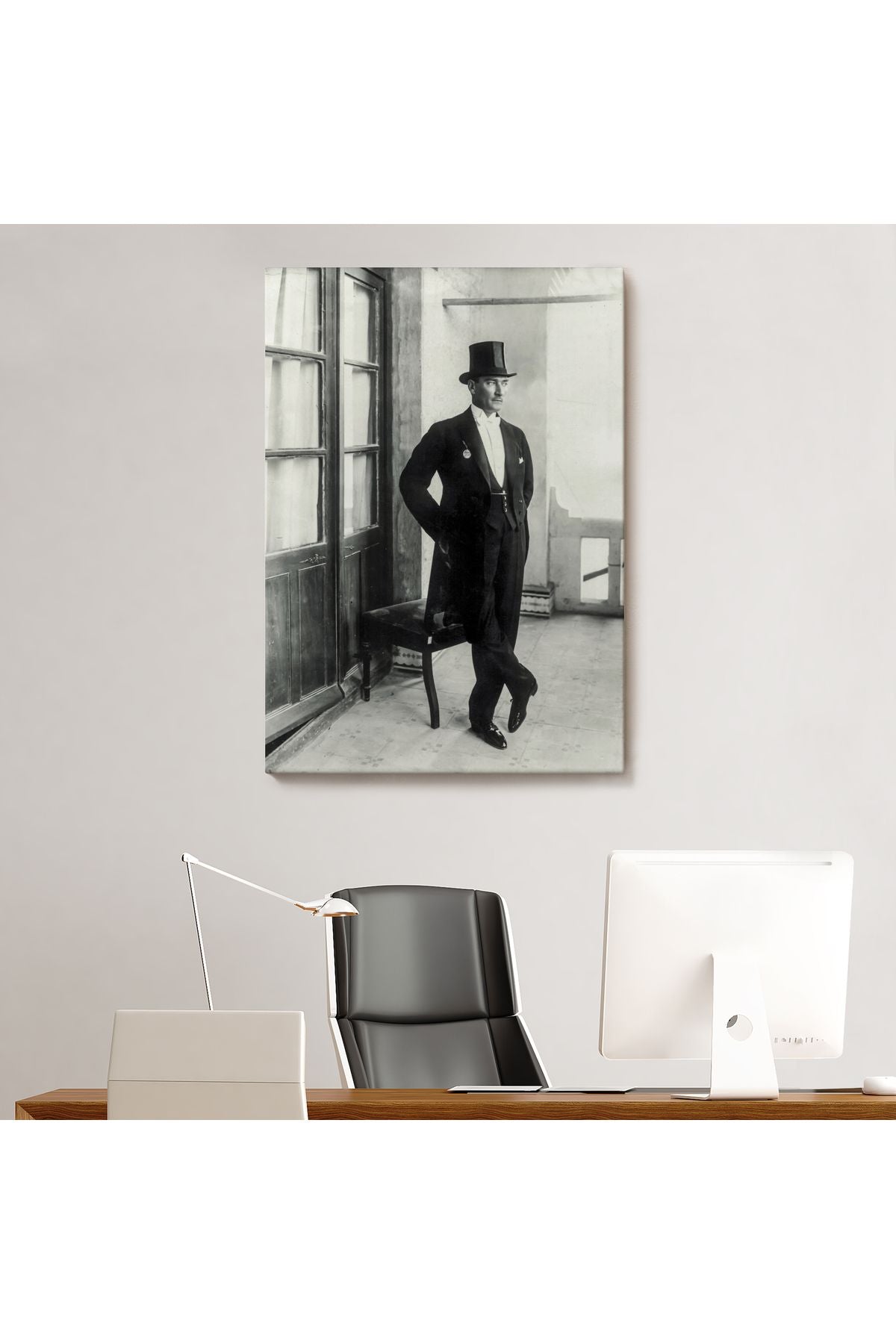 Atatürk Portre Tablosu Mustafa Kemal Atatürk Dikdörtgen Dekoratif Kanvas Tablo-CT-72