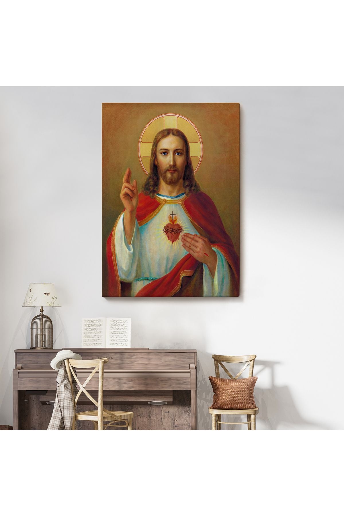 İsa'nın En Kutsal Kalbi Tablosu - The Most Sacred Heart Of Jesus-6478
