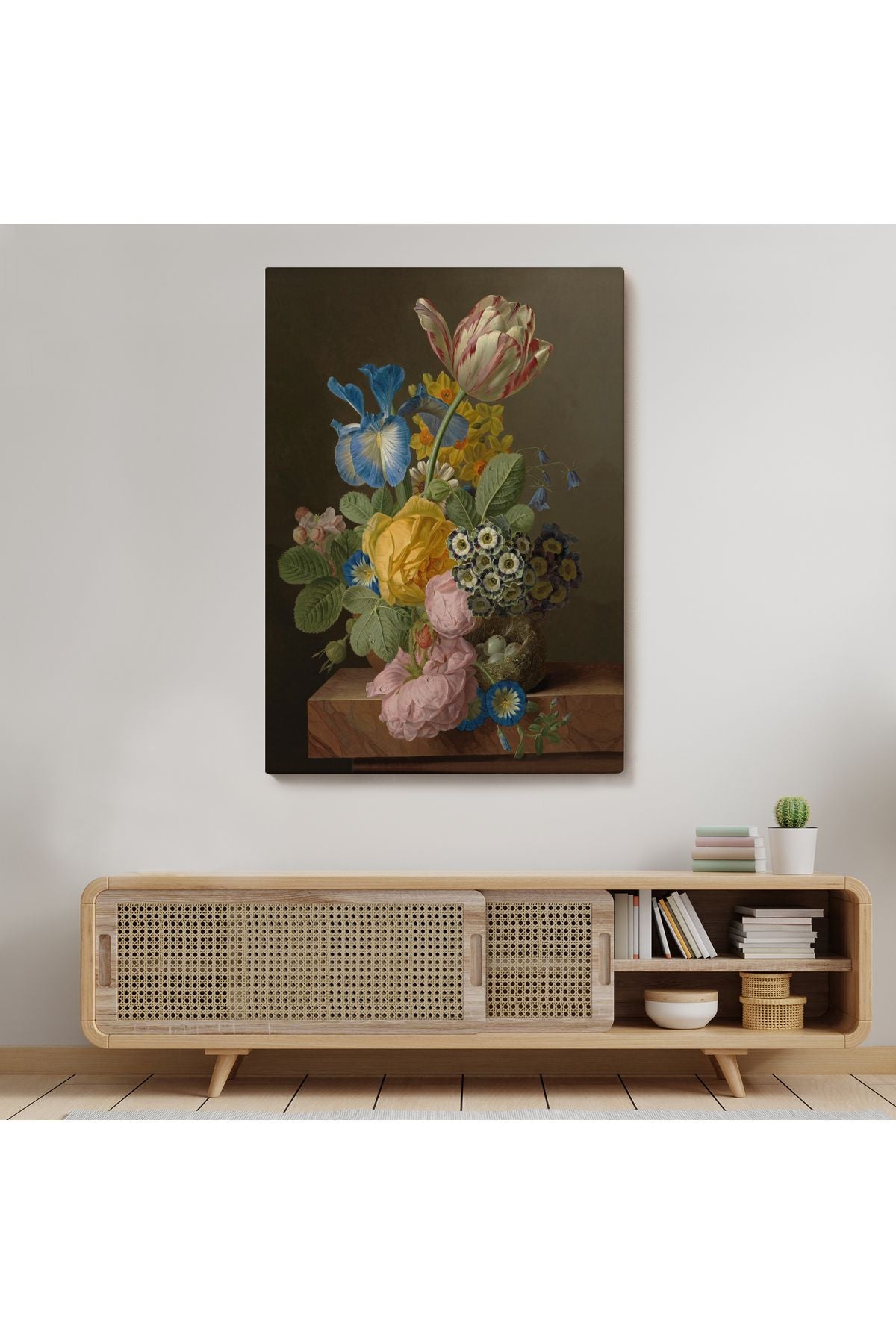 Güzel Çiçekler Yağlıboya Görünüm Dekoratif Kanvas Duvar Tablosu-5937