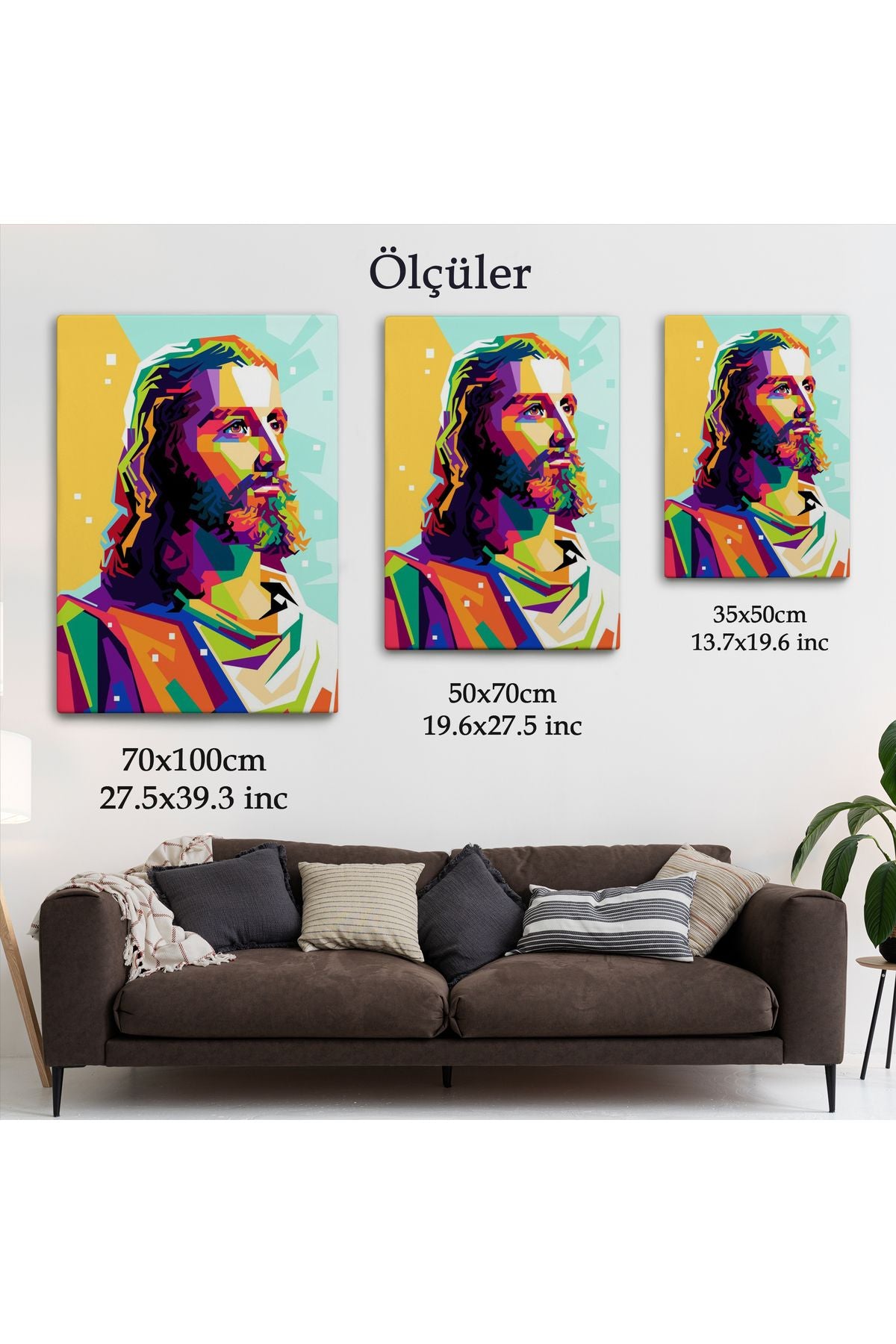 Renkli İsa Mesih Duvar Tablosu, Jesus Christ-6343