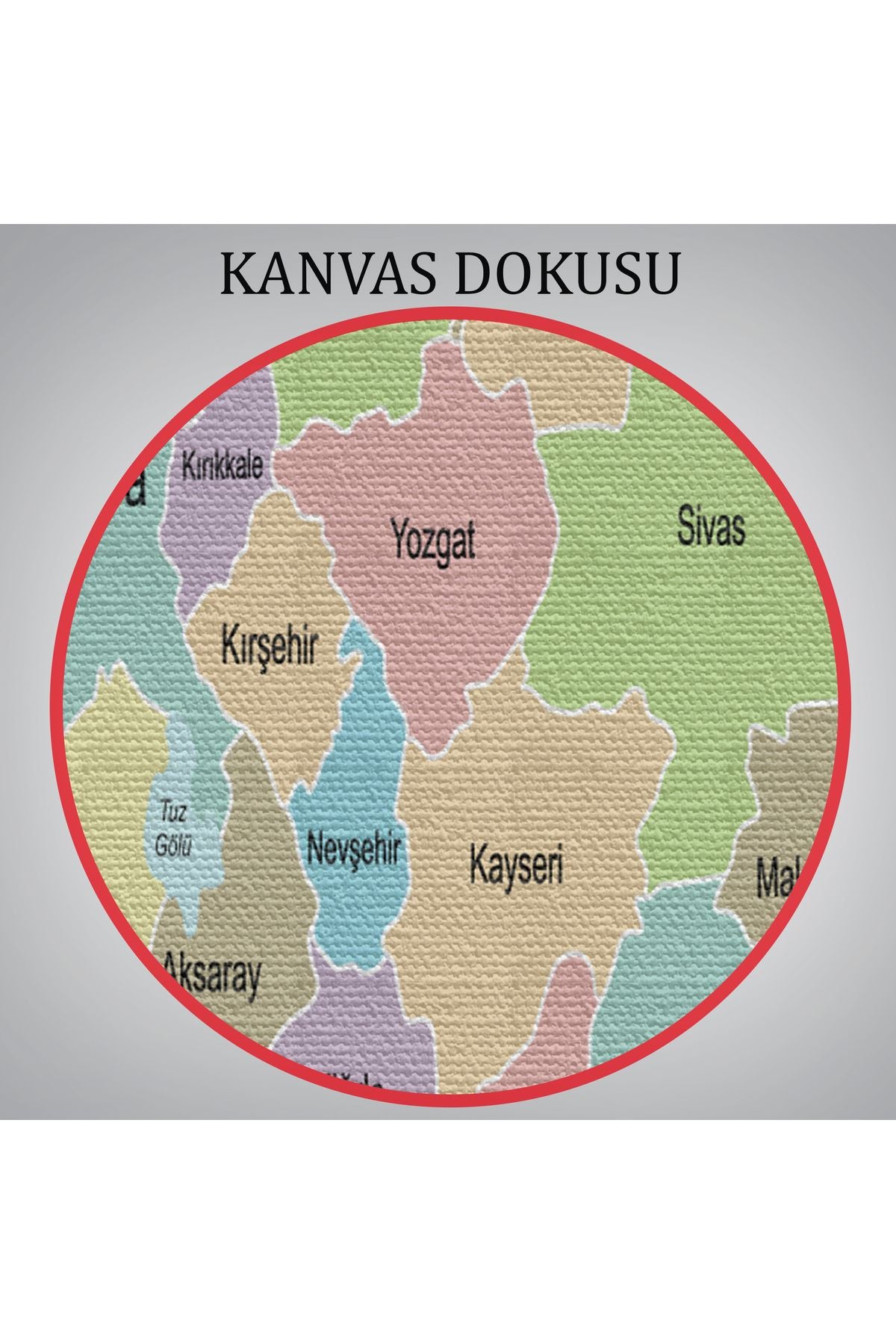 YB Türkiye Haritası Kanvas Tablo Eğitici ve Öretici Dekoratif Tablo Tablo 3128