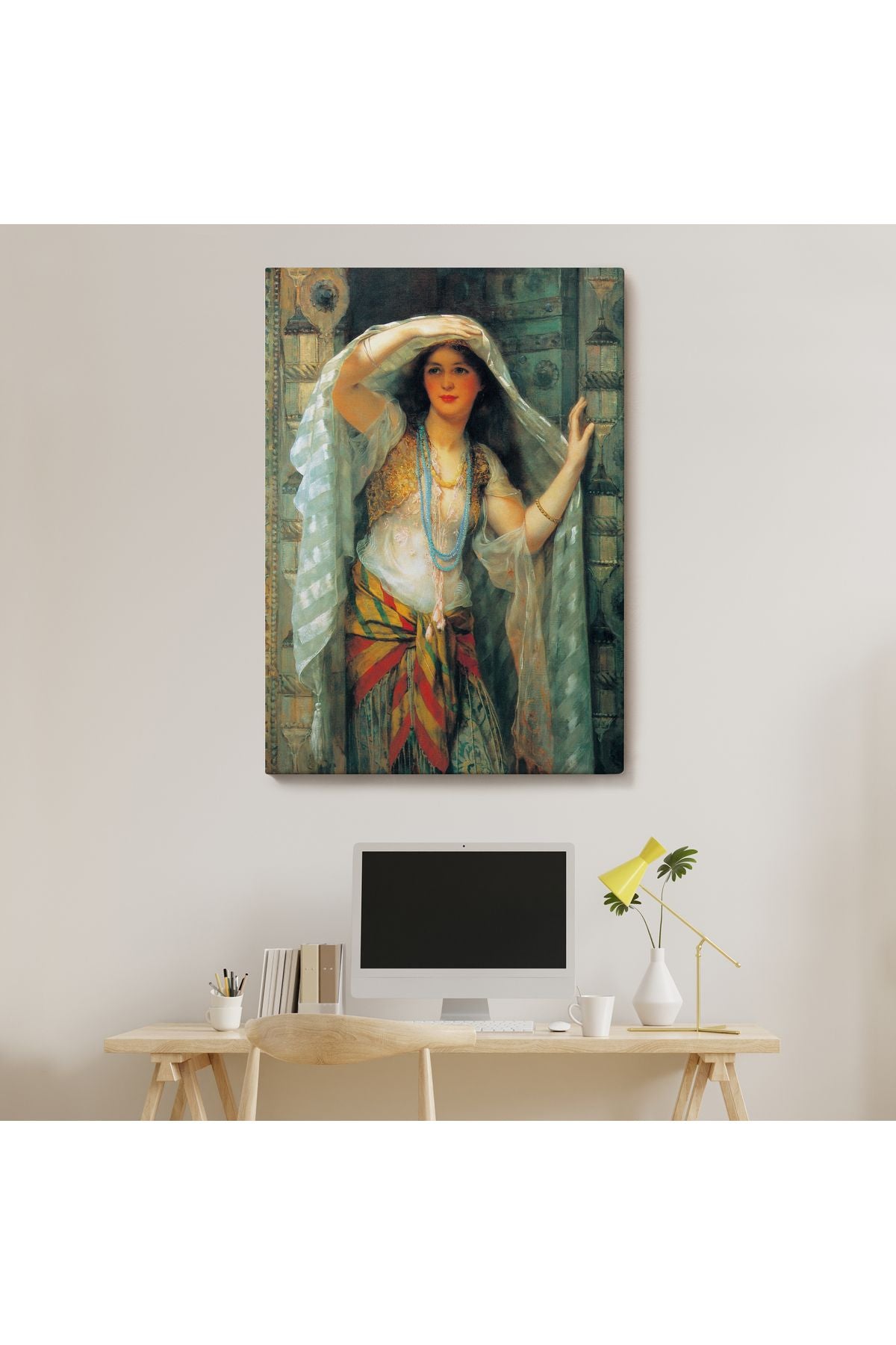 Dekoratif Duvar Tablosu-Kapıdan Bakan Cariye Eseri Arthur Wontner Kanvas Tablo 6451