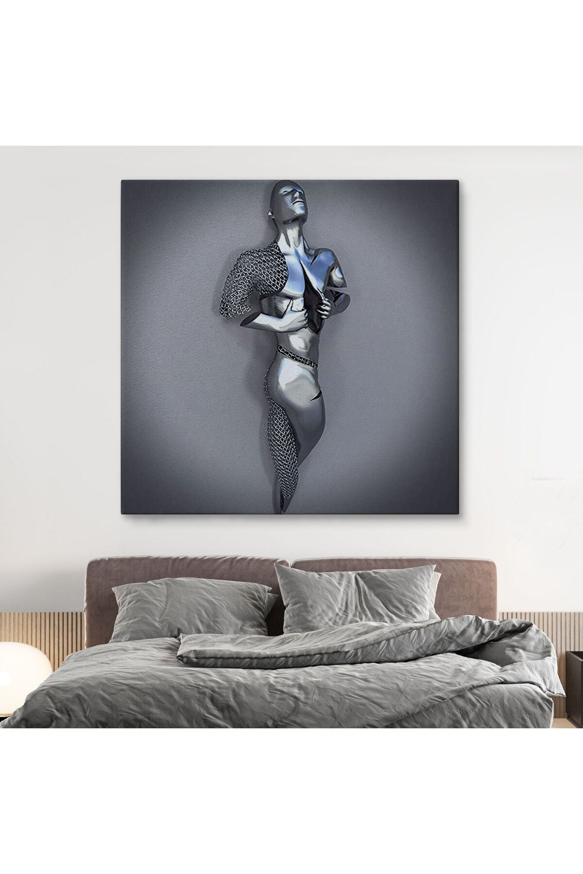 Metalik Efektli Modern Kanvas Tablo, Romantik Beden, 3D Efektli Aşk Sanatı-5364