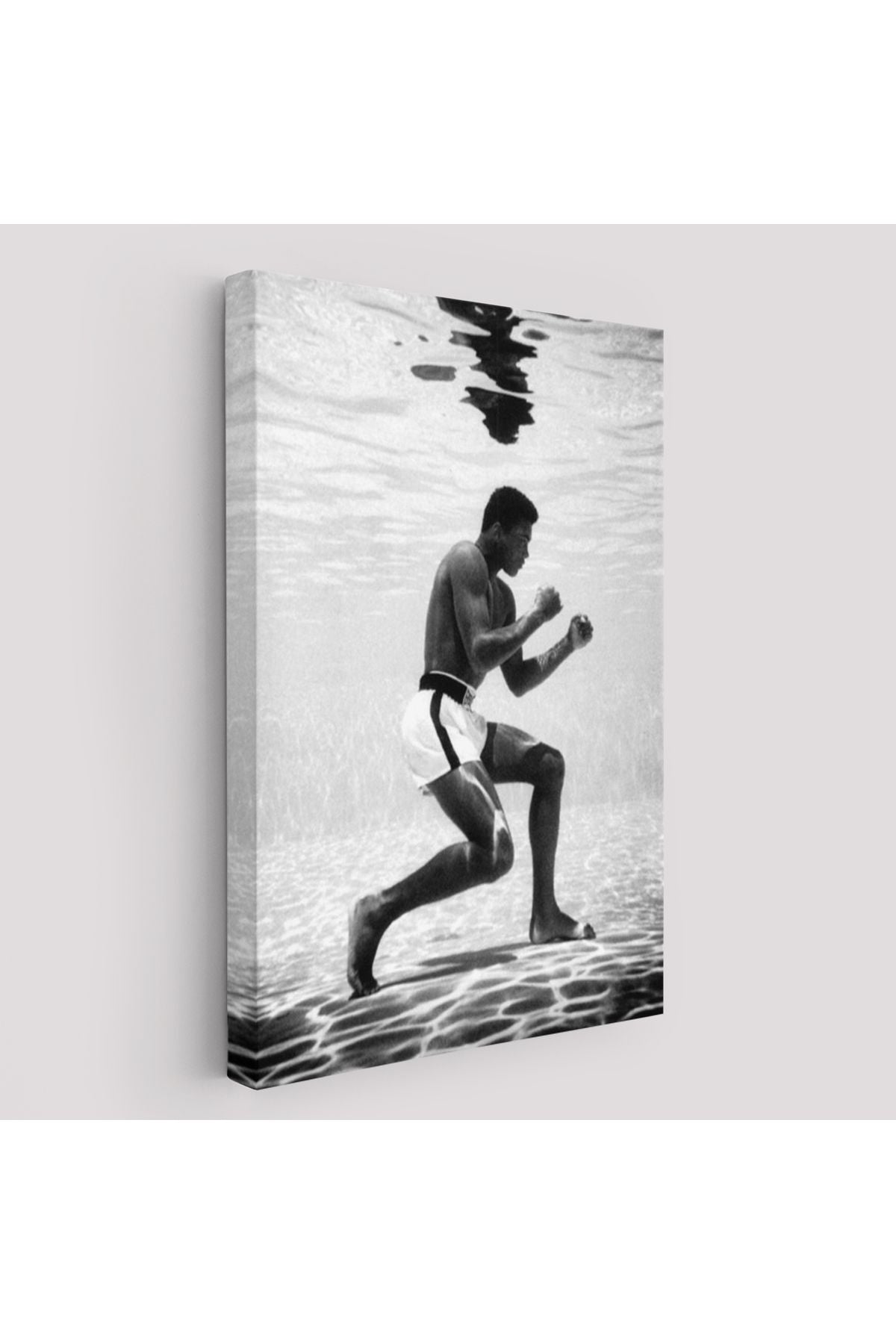 Su Altında Antreman Yapan Boksor Muhammet Ali Duvar Tablosu-6204