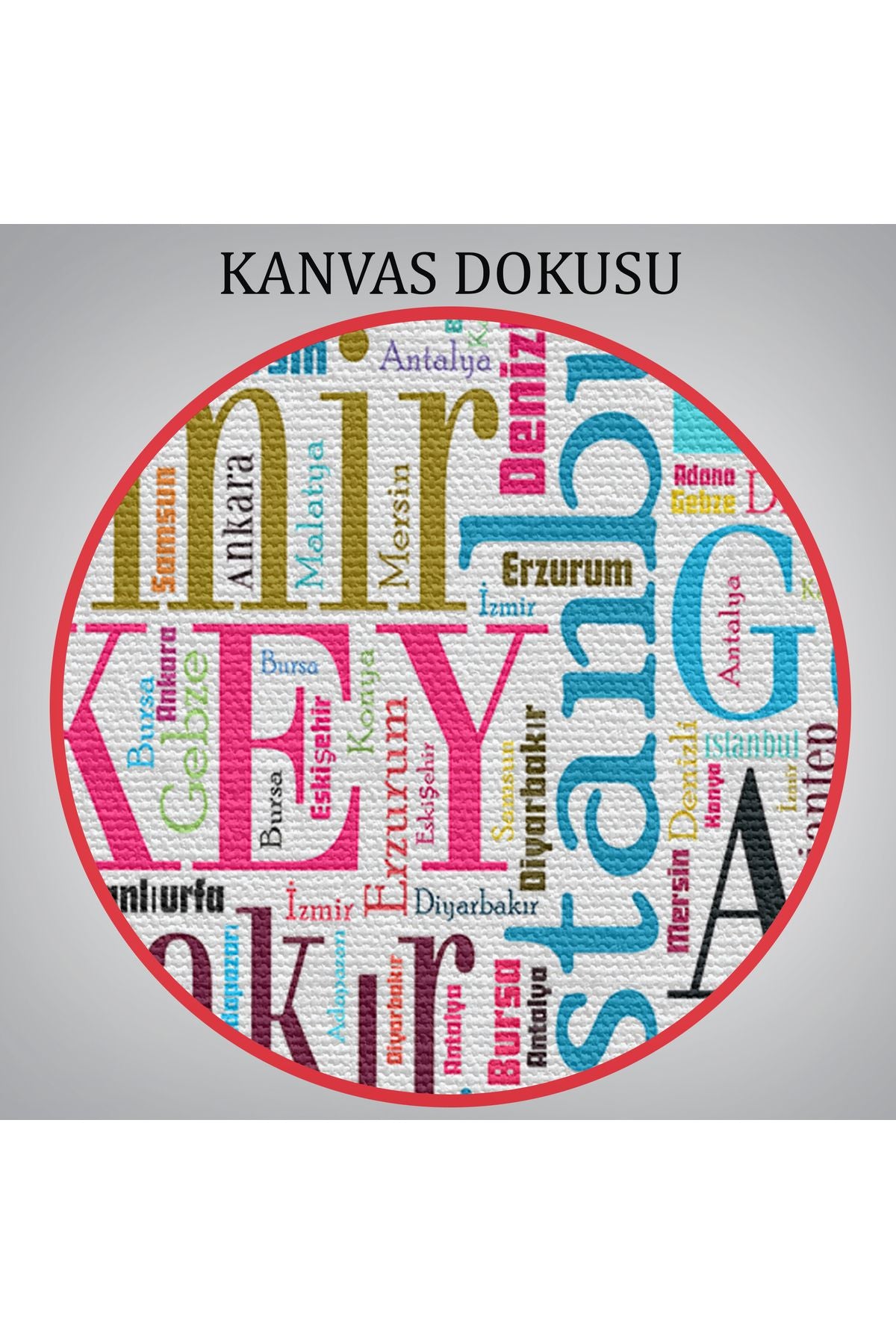 DB İller İsimli Dekoratif Kanvas Tablo 1003
