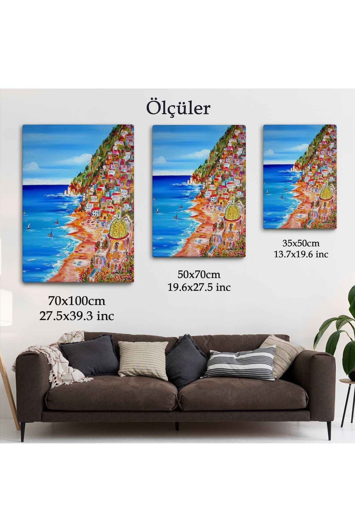İtalya La Bella Positano Amalfi Sahili Duvar Tablosu-6237