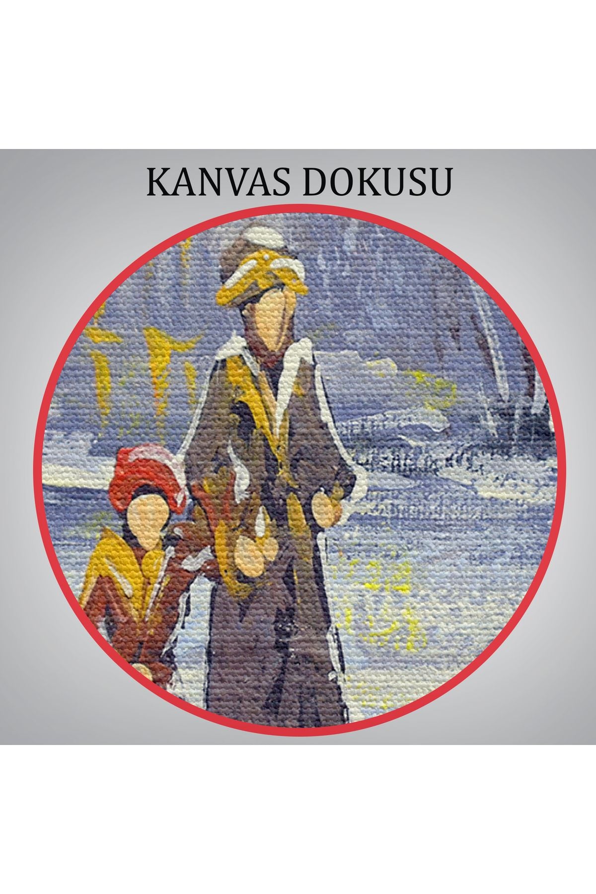 Eski Şehir ve At Arabası Yağlıboya Görünüm Dekoratif Kanvas Duvar Tablosu-3573