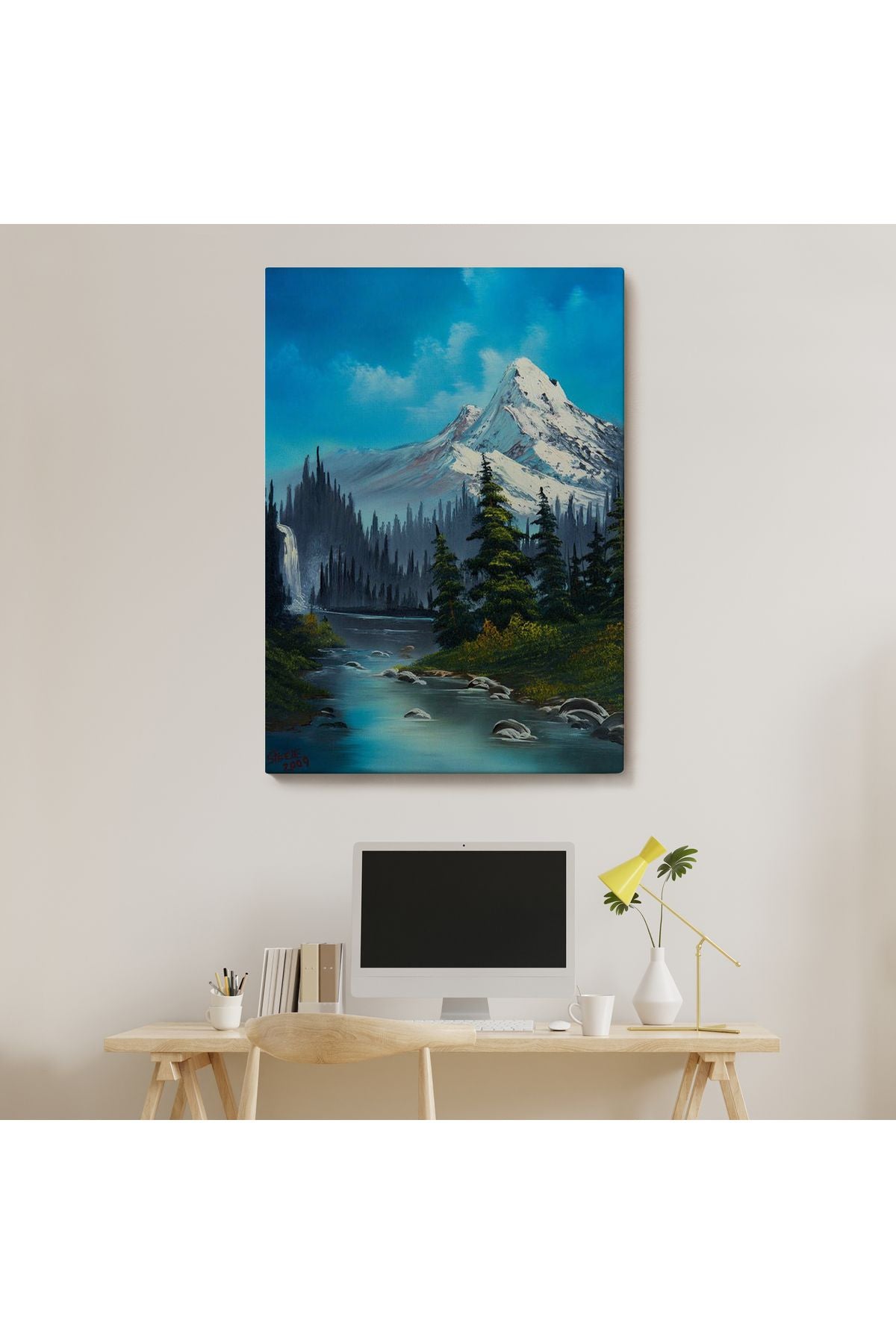 Rusya Dağ ve Akarsu Manzaralı Dekoratif Duvar Tablosu-6115