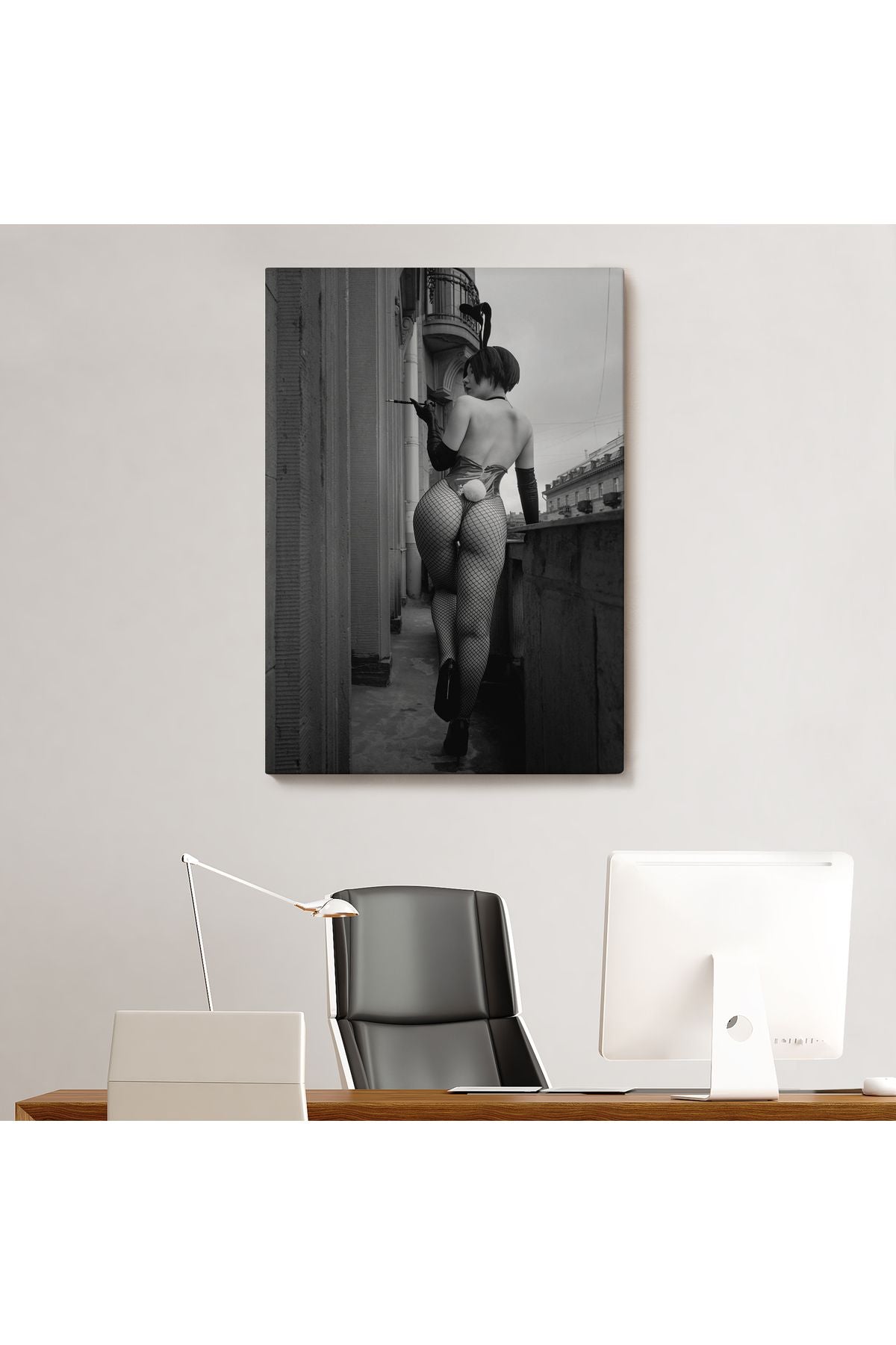 Siyah Beyaz Kadın Duvar Sanatı Erotik Şehvetli Duvar Sanatı Kanvas Tablo-5268B
