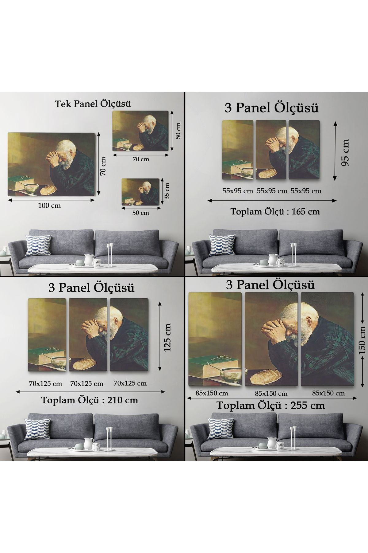 Eric Enstrom Grace Adam Ekmek Üzerinde Dua Ediyor Kanvas Tablo-5393