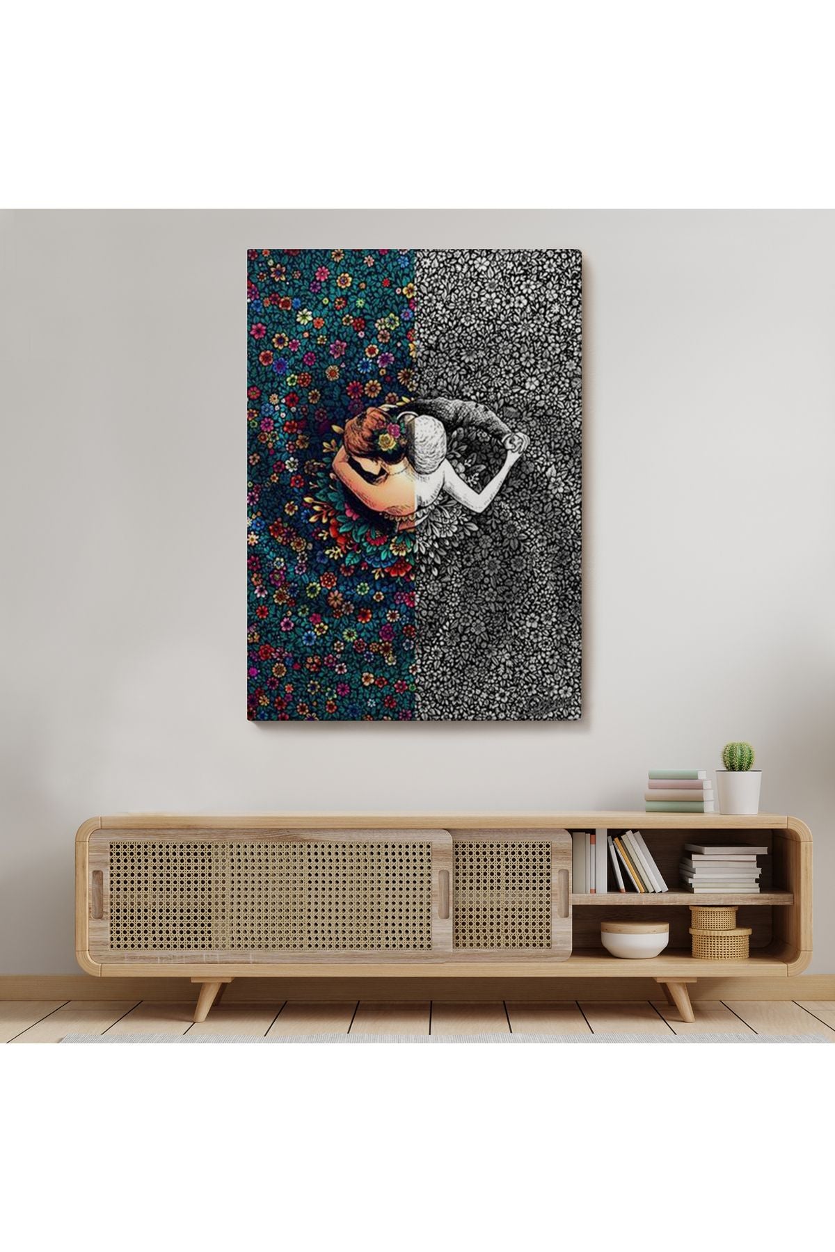 DB HG Çiçekler İçindeki Sevgililer Tablosu-6291