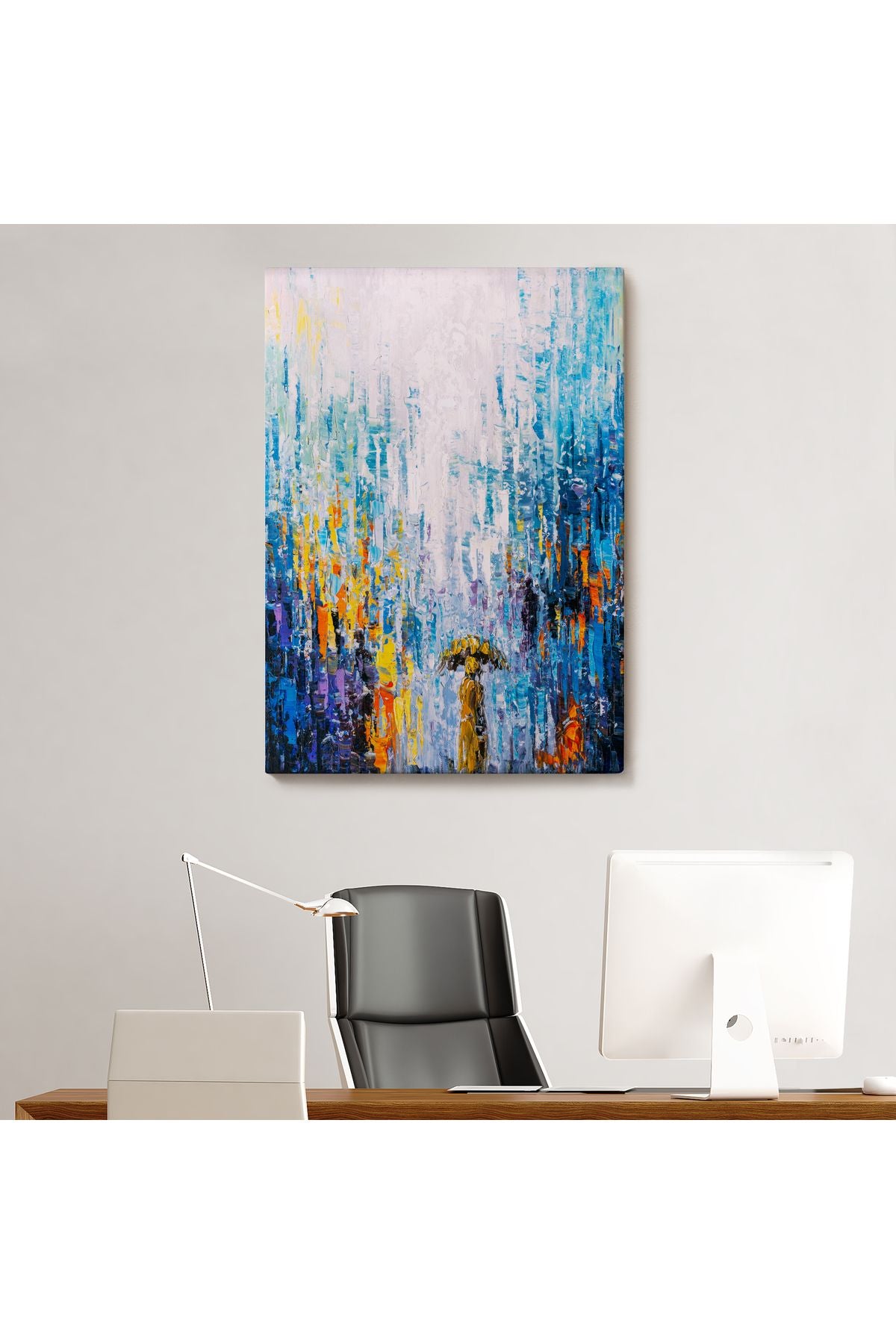 DB Yağmurlu Bir Gün Yağlıboya Görünüm Dekoratif Kanvas Duvar Tablosu-5953