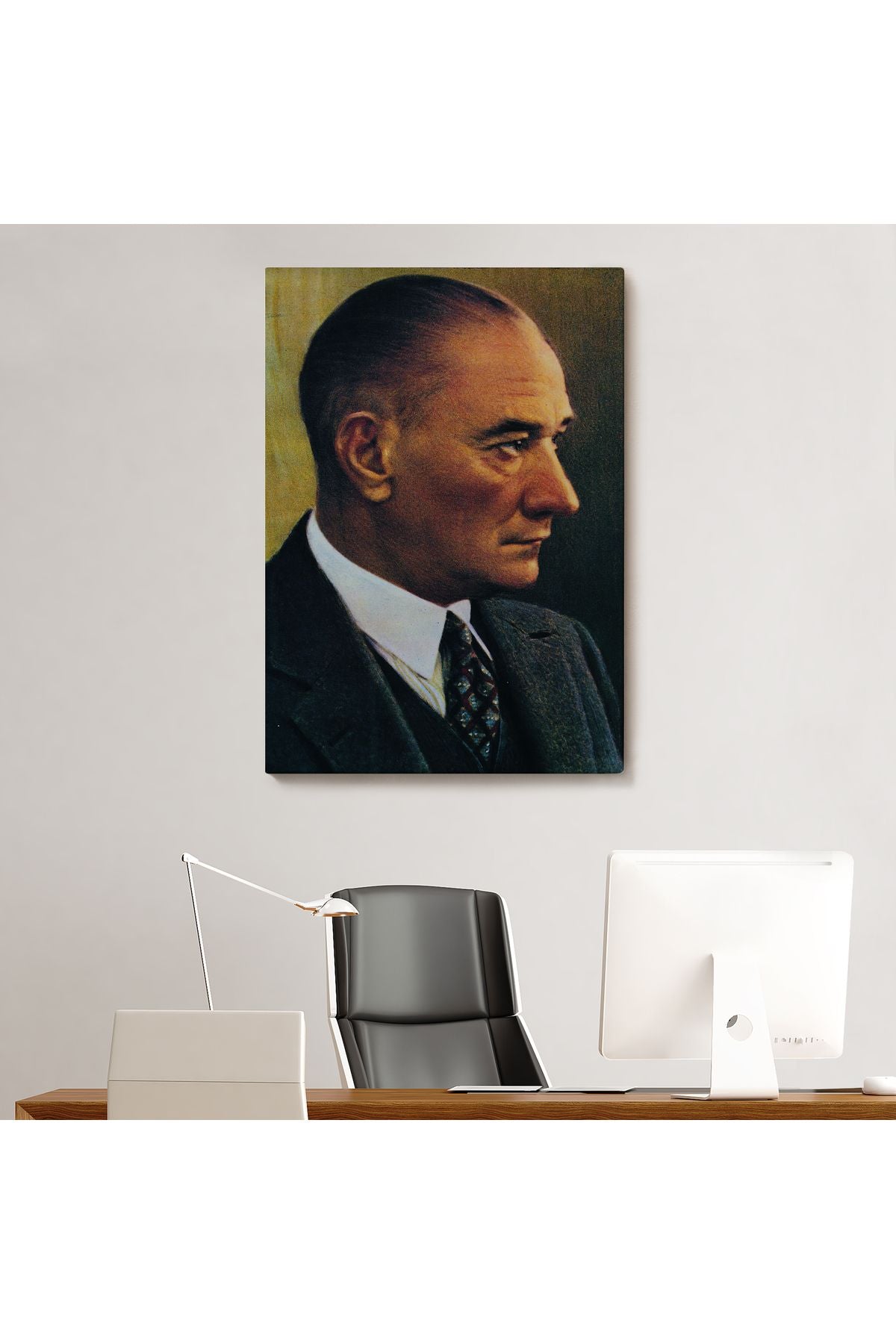 Atatürk Portre Tablosu Mustafa Kemal Atatürk Dikdörtgen Dekoratif Kanvas Tablo-DH-85
