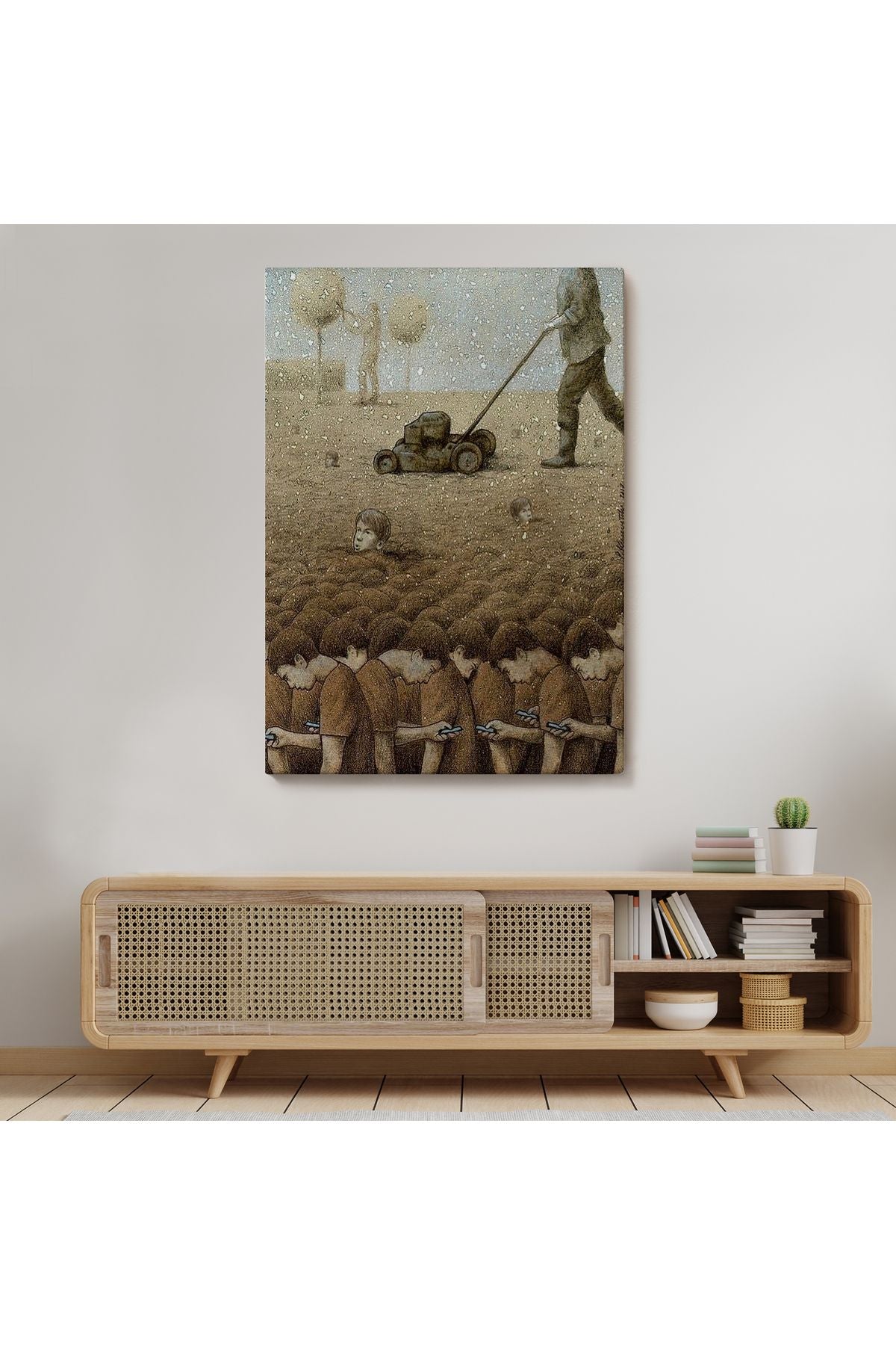 Gerçeküstü Fikir Sanatı Kanvas Tablo, Başını Kaldırırsan Ölürsün-5211