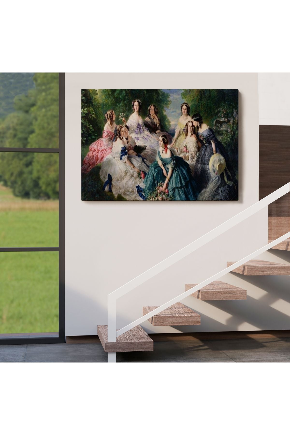 İmparatoriçe Eugenie ve Leydileri Tablosu - The Empress Eugénie-6570