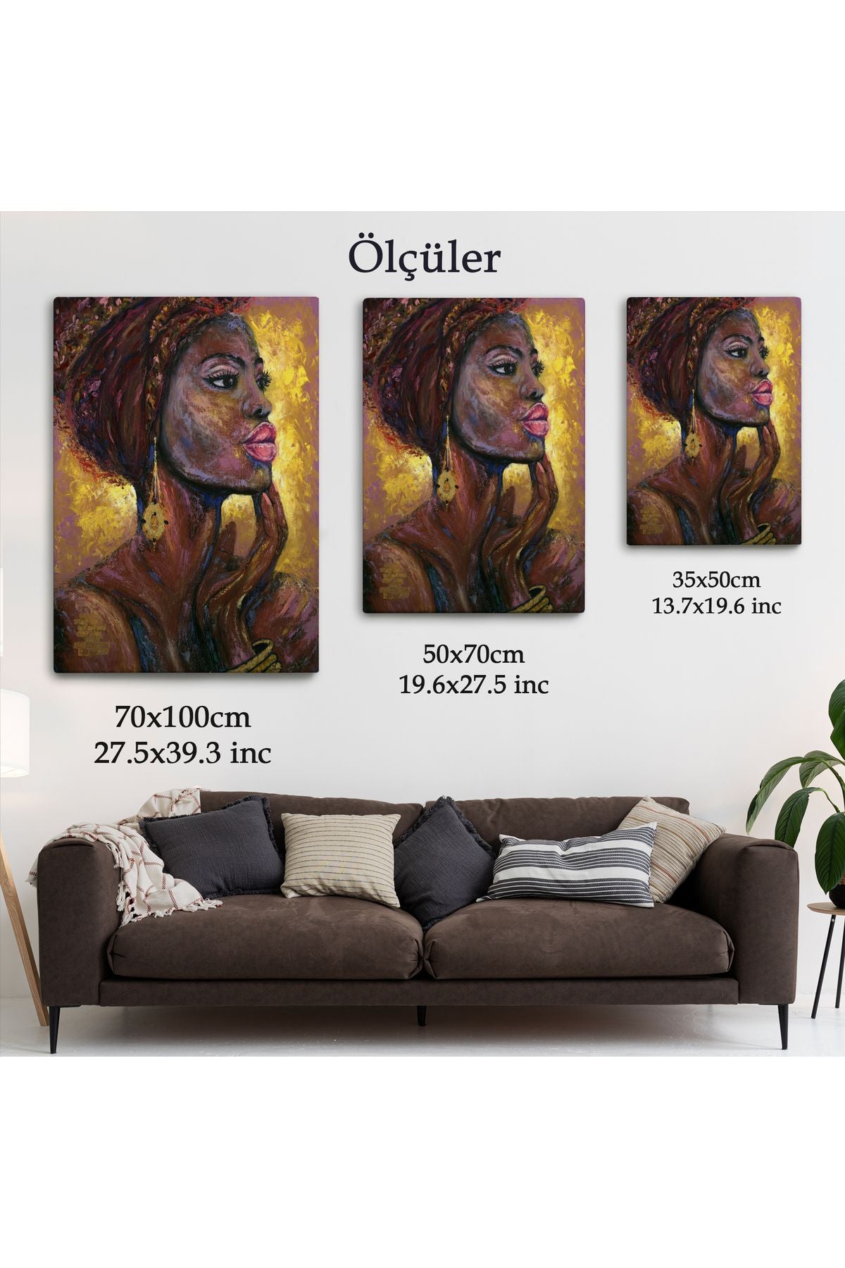 Afrikalı Kadın Portresi Pop Art Duvar Tablosu-6008