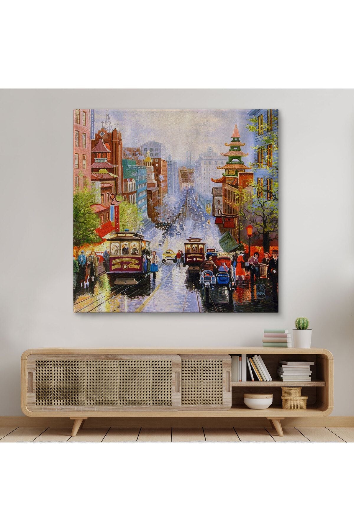 Aşağı California Sokak Gelen Nob Hill Thomas Duvar Tablosu-5825
