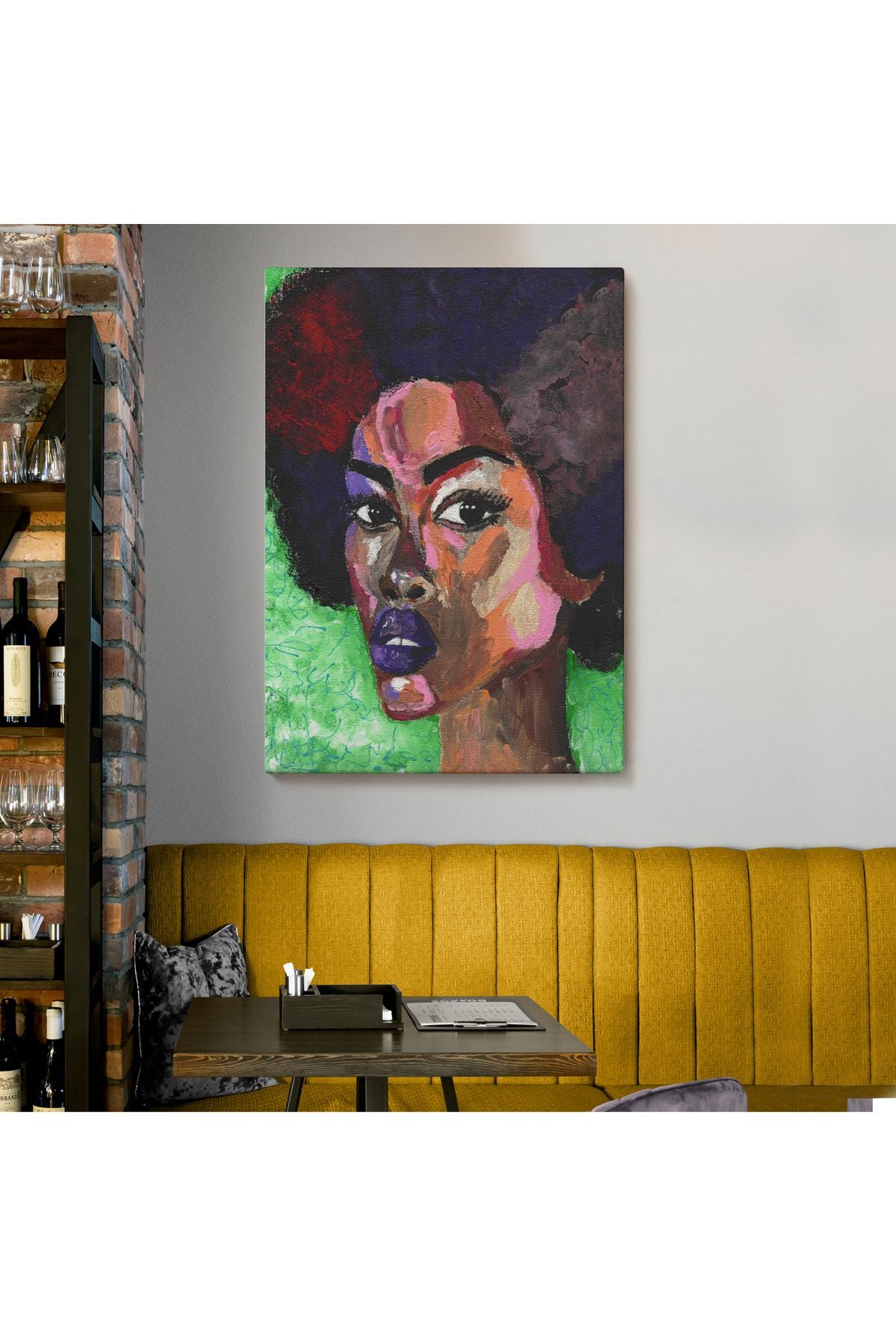 Afrikalı Kadın Portresi Pop Art Duvar Tablosu-6004