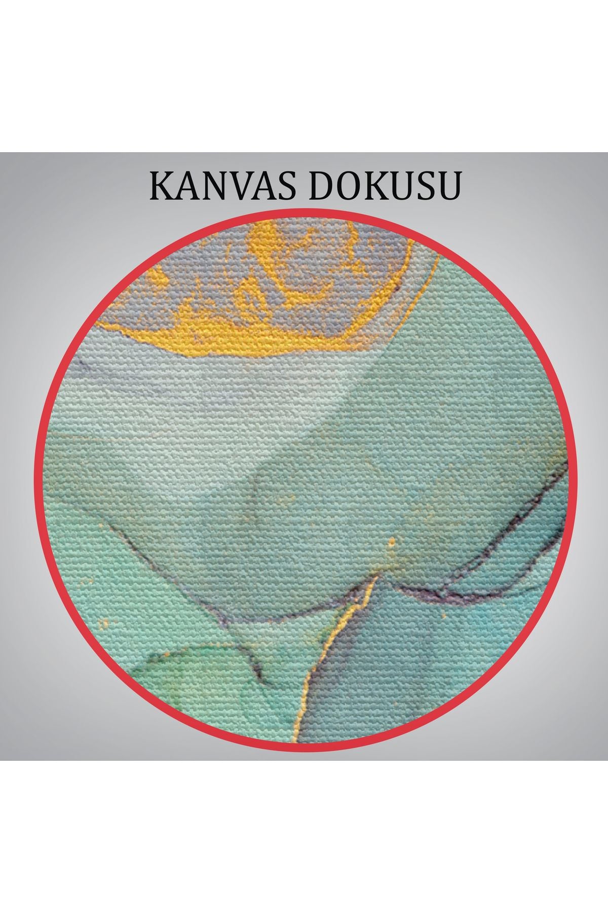 Mürekkep ve Alkol Elementleri ile Mermer Deseni Verilmiş Kanvas Tablo-5030