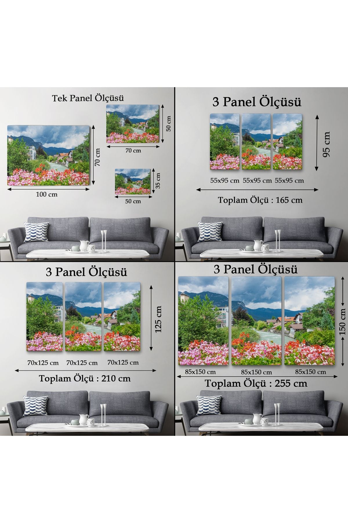 SZ KVS1-Dekoratif Duvar Tablosu-Güzel Bir Nehir Manzarası Almanya Kanvas Tablo 3466