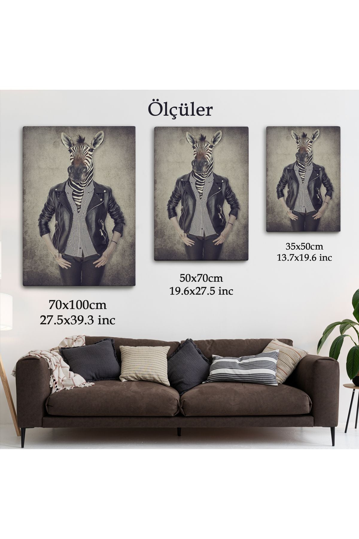 Zebra Kafalı İnsan Kanvas Tablo-4982