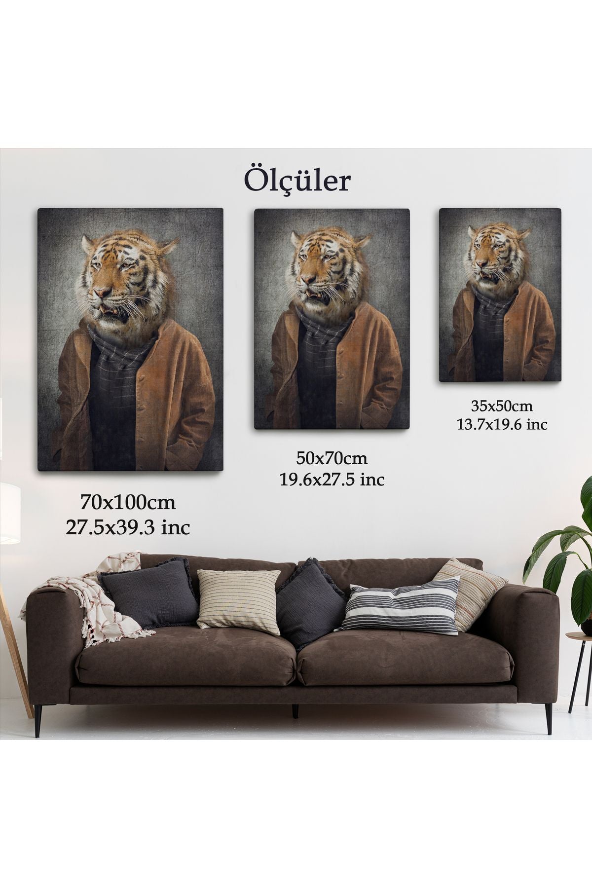 DB Kaplan Kafalı İnsan Kanvas Tablo-4999
