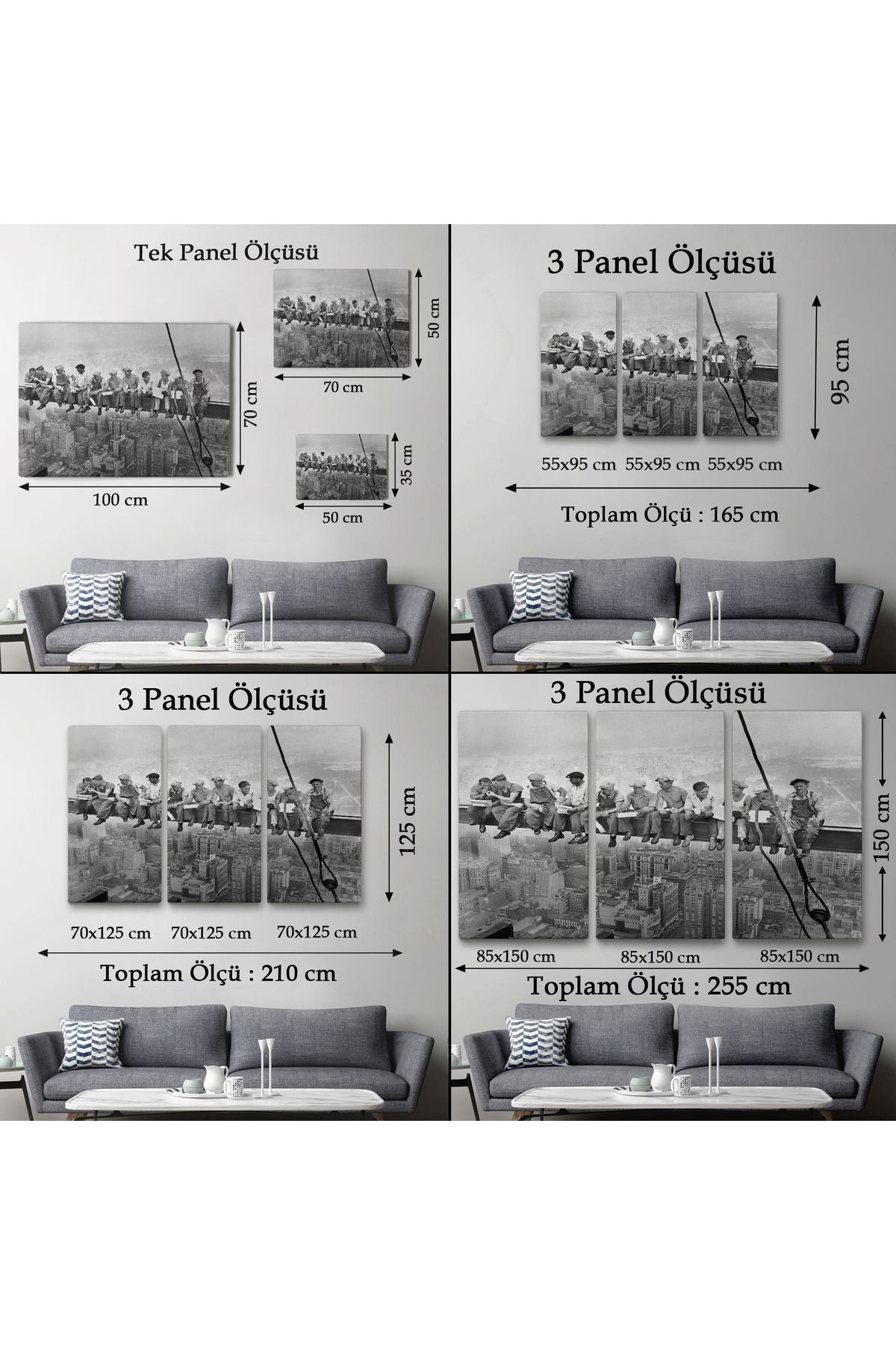 Bir Gökdelenin Tepesinde Öğle Yemeği New York Kanvas Tablo-5408