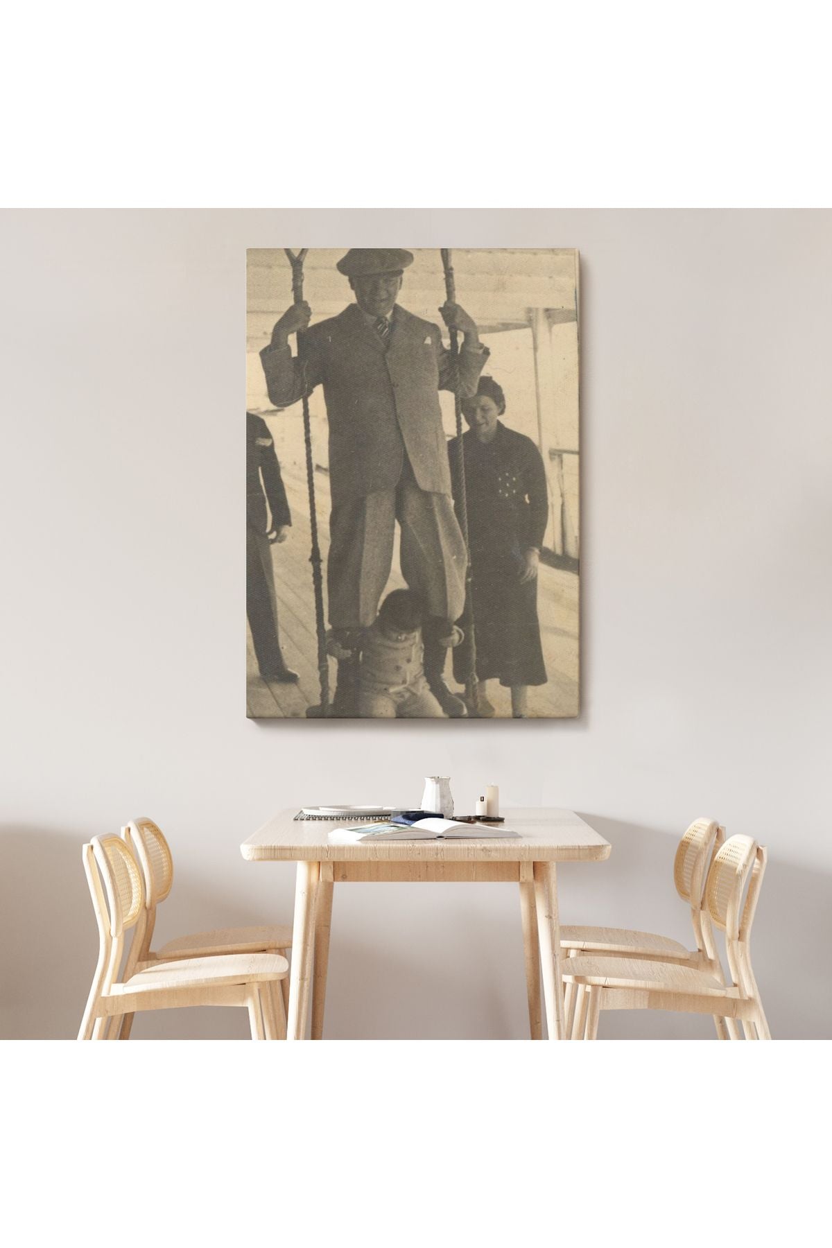 Atatürk Portre Tablosu Mustafa Kemal Atatürk Dikdörtgen Dekoratif Kanvas Tablo-FO-138