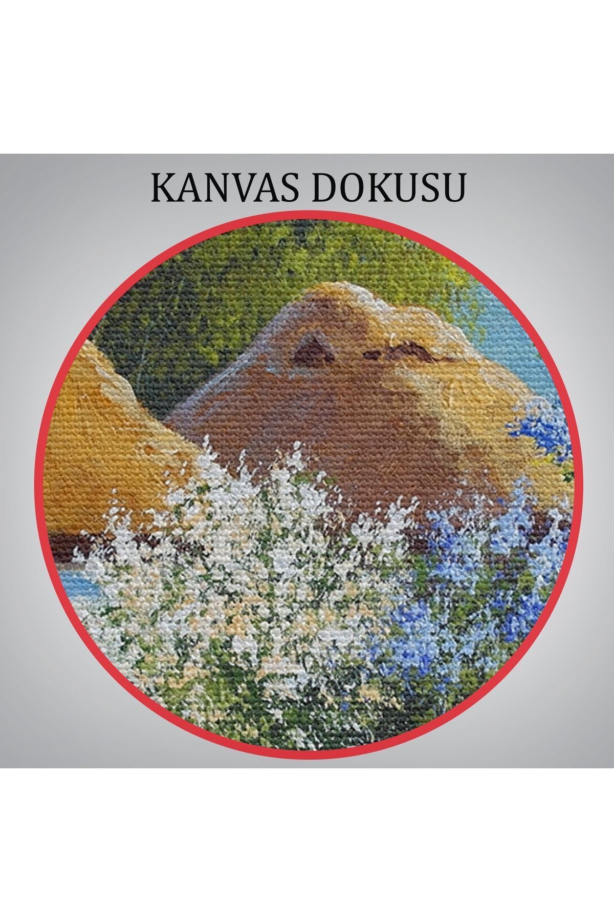 Akarsu Kenarındaki Köy Evi Yağlıboya Dekoratif Kanvas Duvar Tablosu-3637