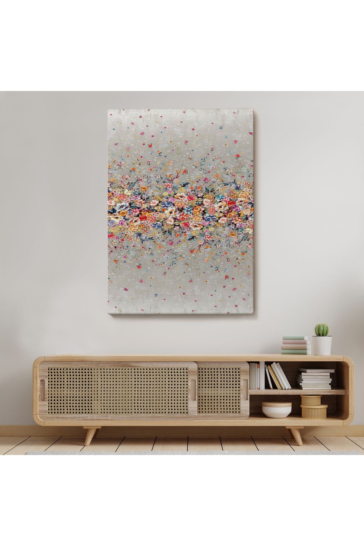 Renkli Çiçekler Duvar Tablosu-6085