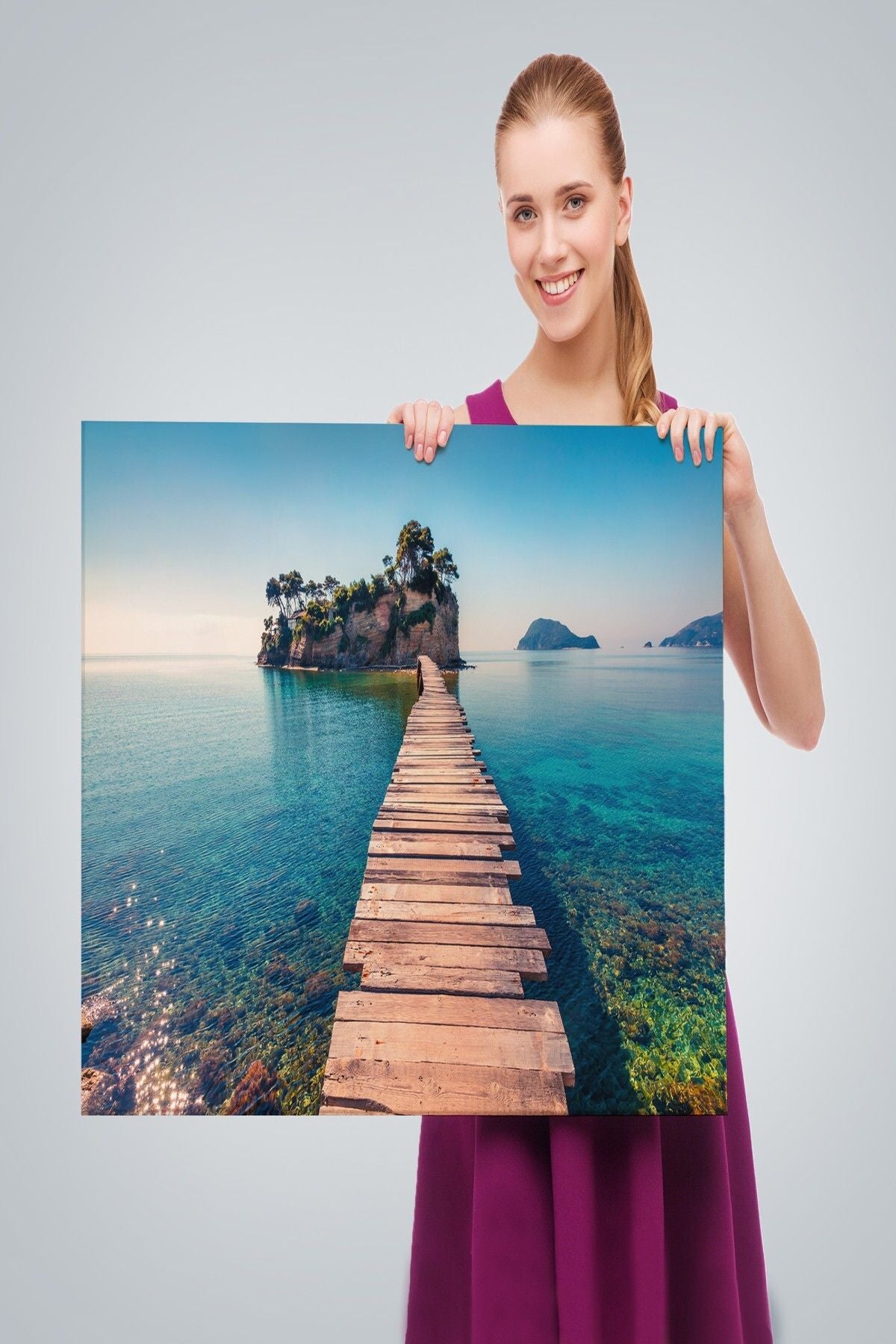 Zakinthos Adası Yunaniztan Dekoratif Kanvas Duvar Tablosu-3584