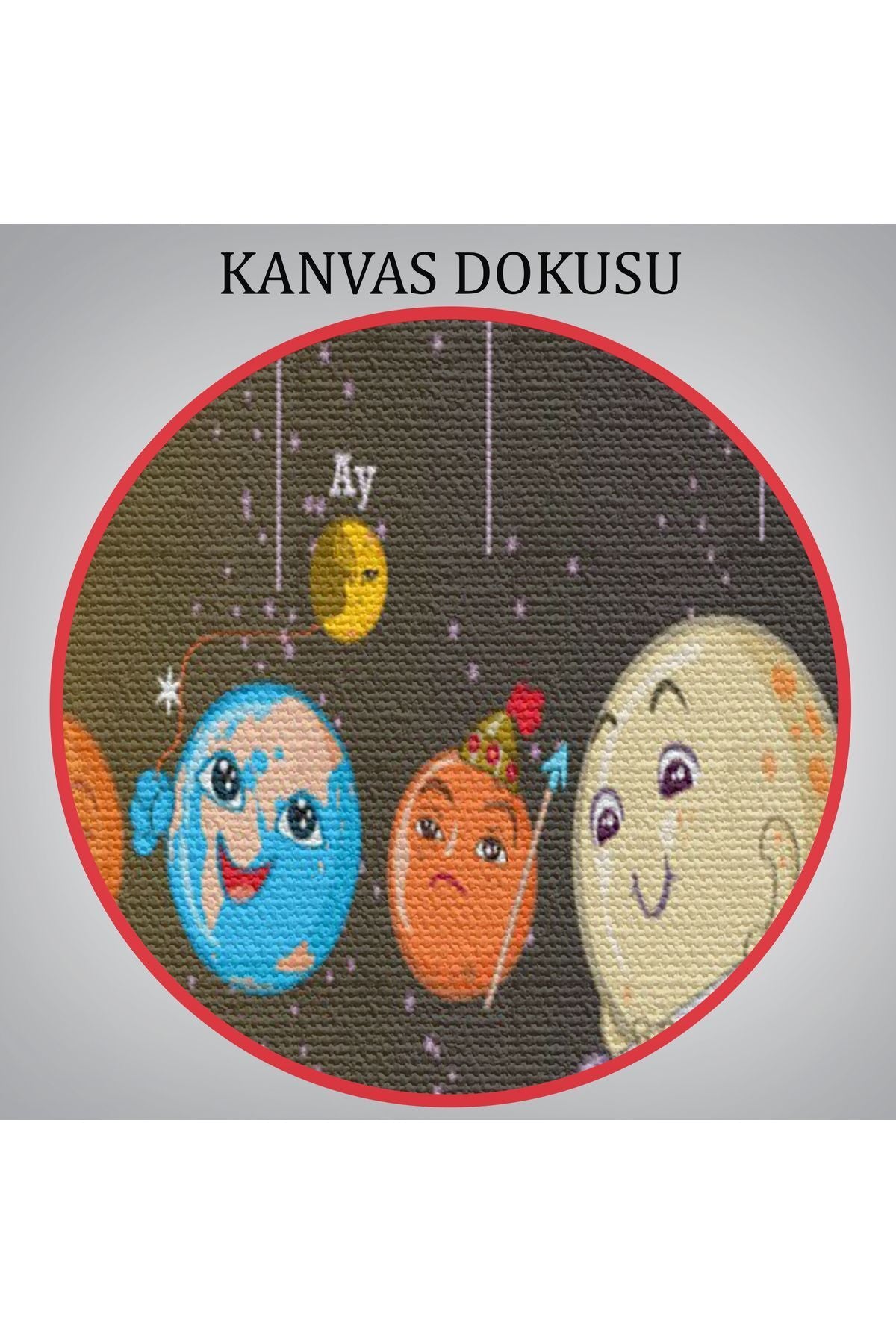 Dekoratif Kanvas Tablo-Gezegenler ile Güneş Sistemi Duvar Tablosu 6641