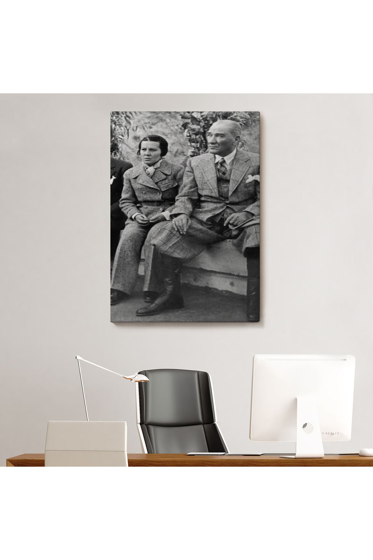 Atatürk Portre Tablosu Mustafa Kemal Atatürk Dikdörtgen Dekoratif Kanvas Tablo-FT-144