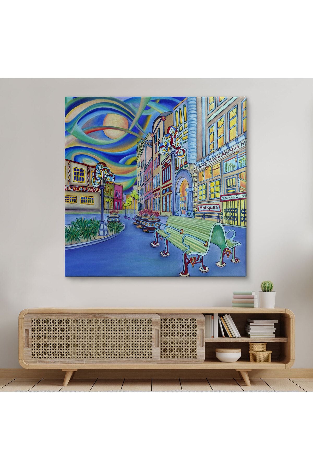 Seattle Şehir Merkezi Öncü Meydanı Kanvas Tablo-5899