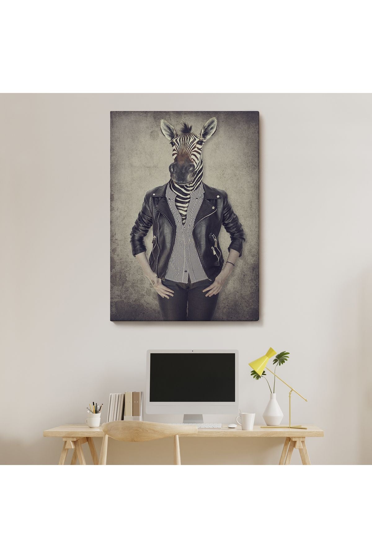 Zebra Kafalı İnsan Kanvas Tablo-4982