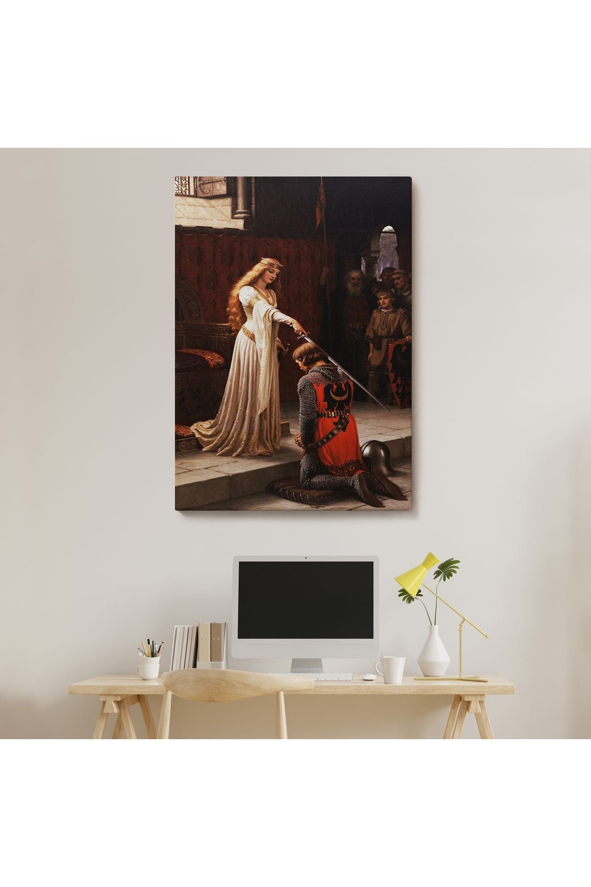 The Accolade - Edmund Blair Leighton Şövalyenin Kraliçeye Sadakat Tablosu-6364