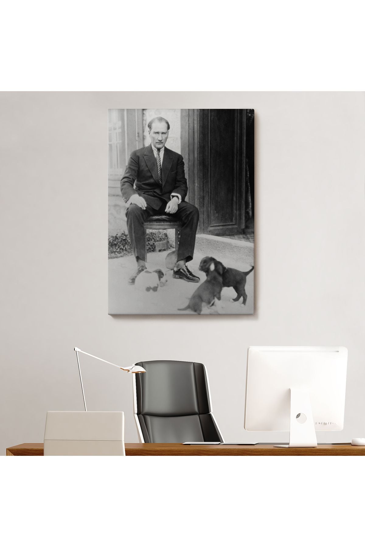 Atatürk Portre Tablosu Mustafa Kemal Atatürk Dikdörtgen Dekoratif Kanvas Tablo-CE-55