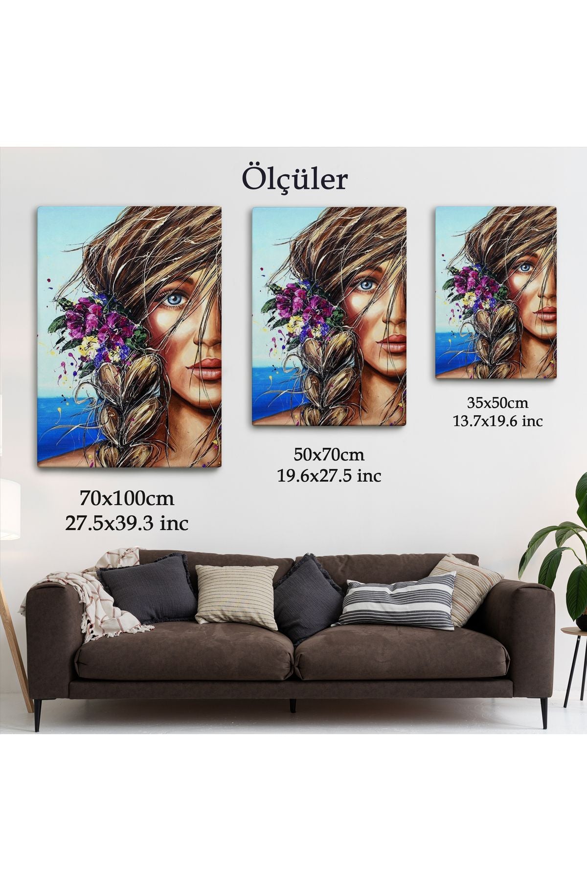 Renkli Güzel Kadın Duvar Tablosu-6154