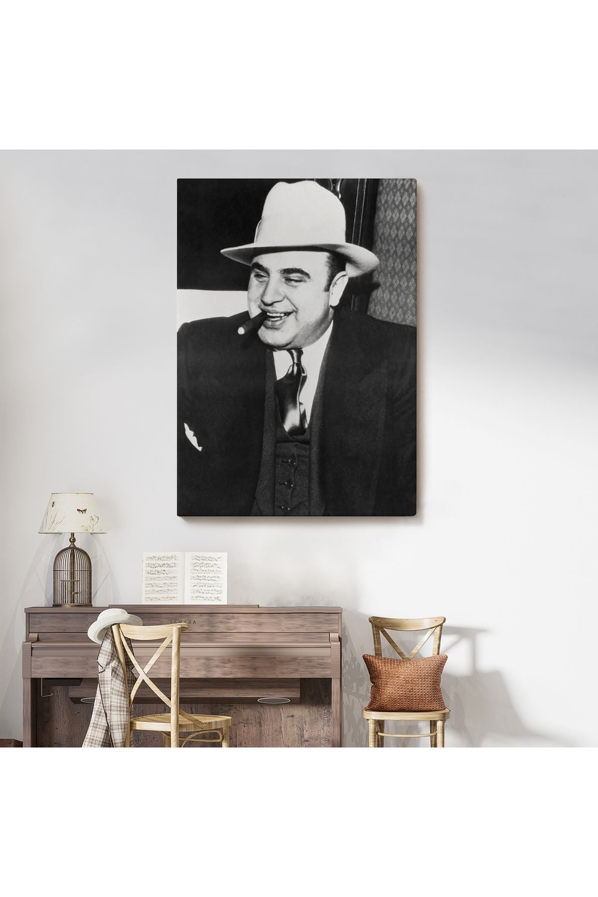Ünlü Sabıka Fotoğrafı Posteri, Ünlü Mafya Patronu, Al Capone Kanvas Tablo-5292