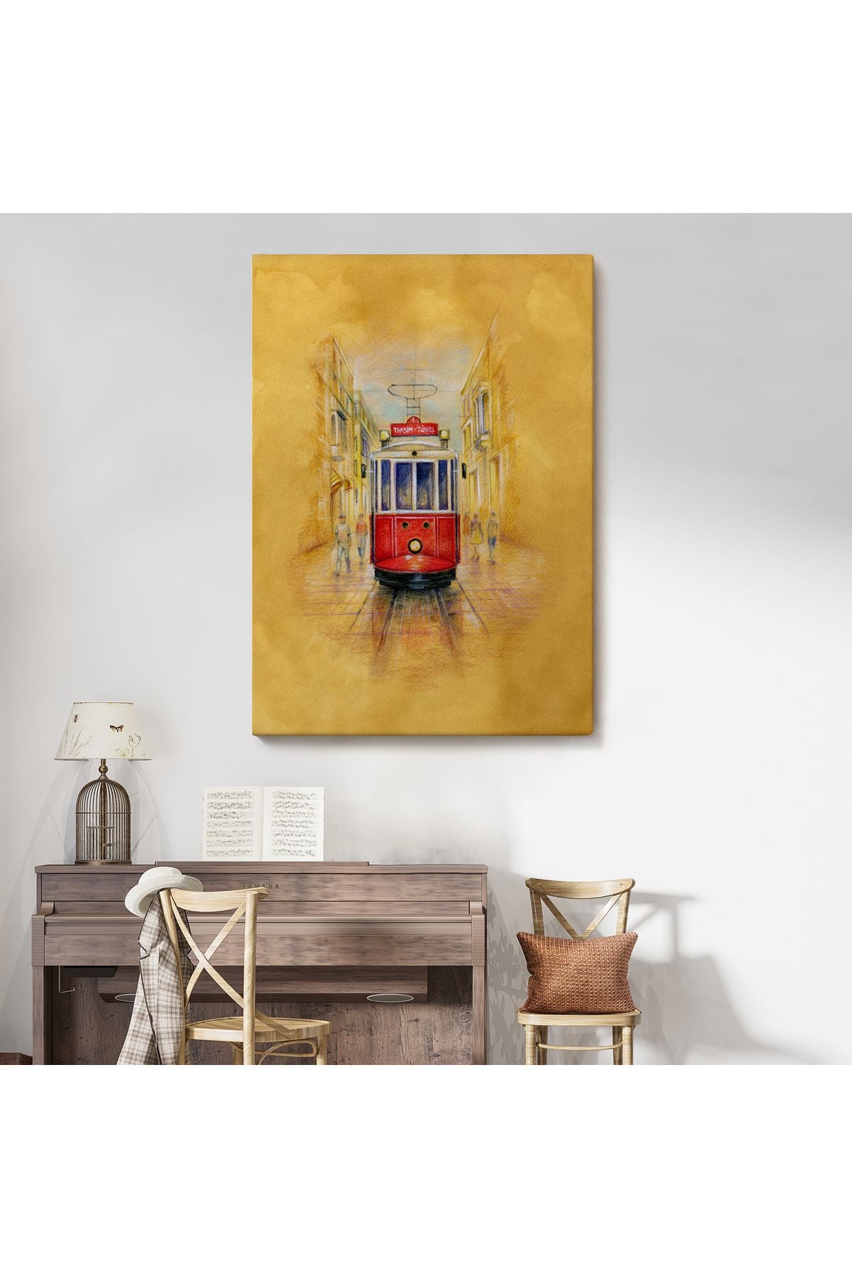 DB HG İstiklal Caddesi ve Tarihi Tranvay Duvar Tablosu-5987